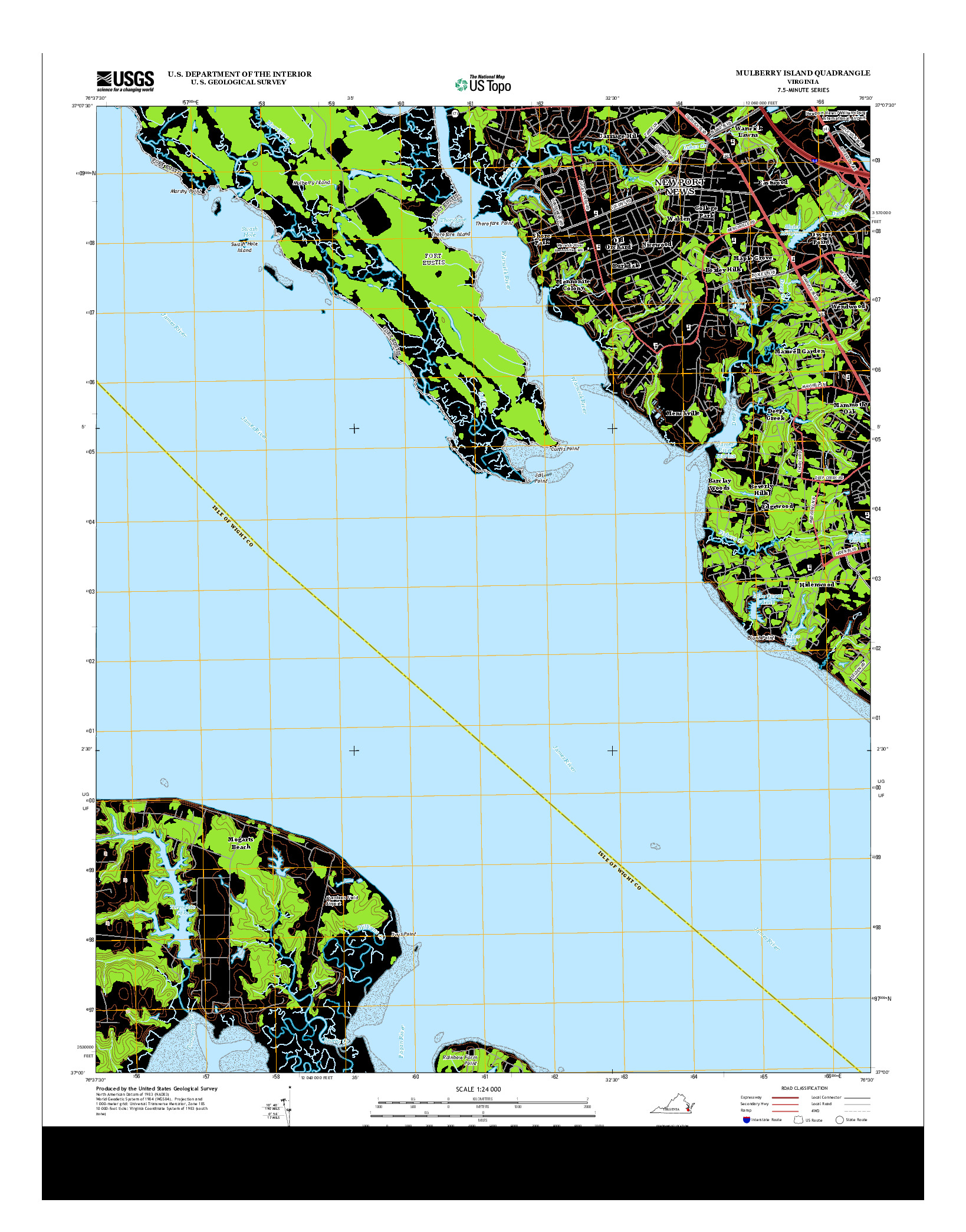 USGS US TOPO 7.5-MINUTE MAP FOR MULBERRY ISLAND, VA 2013