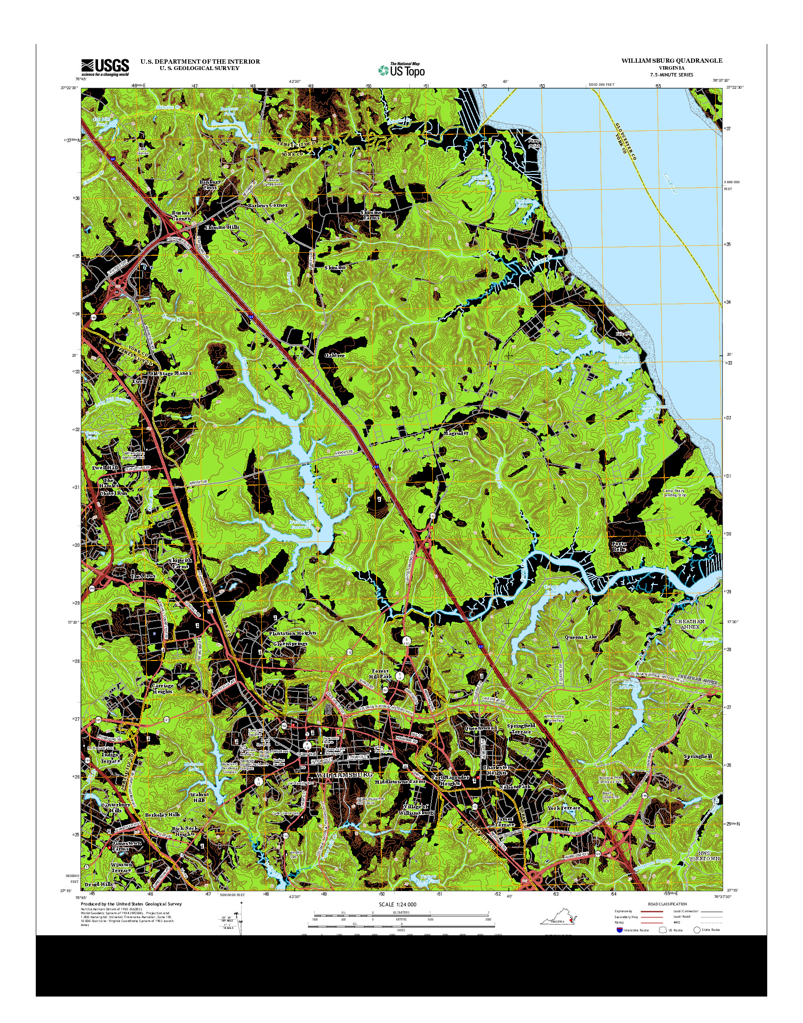 USGS US TOPO 7.5-MINUTE MAP FOR WILLIAMSBURG, VA 2013