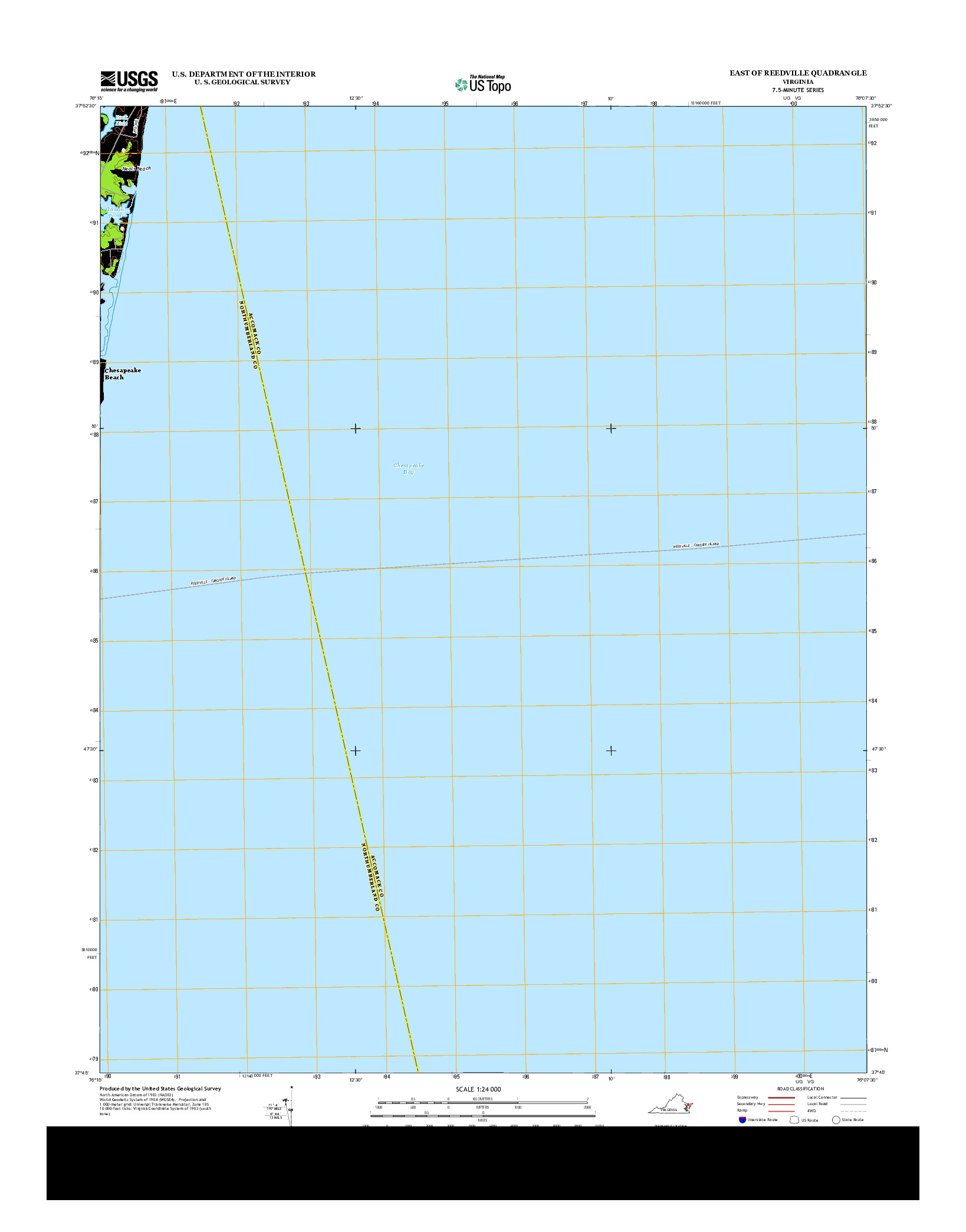 USGS US TOPO 7.5-MINUTE MAP FOR EAST OF REEDVILLE, VA 2013
