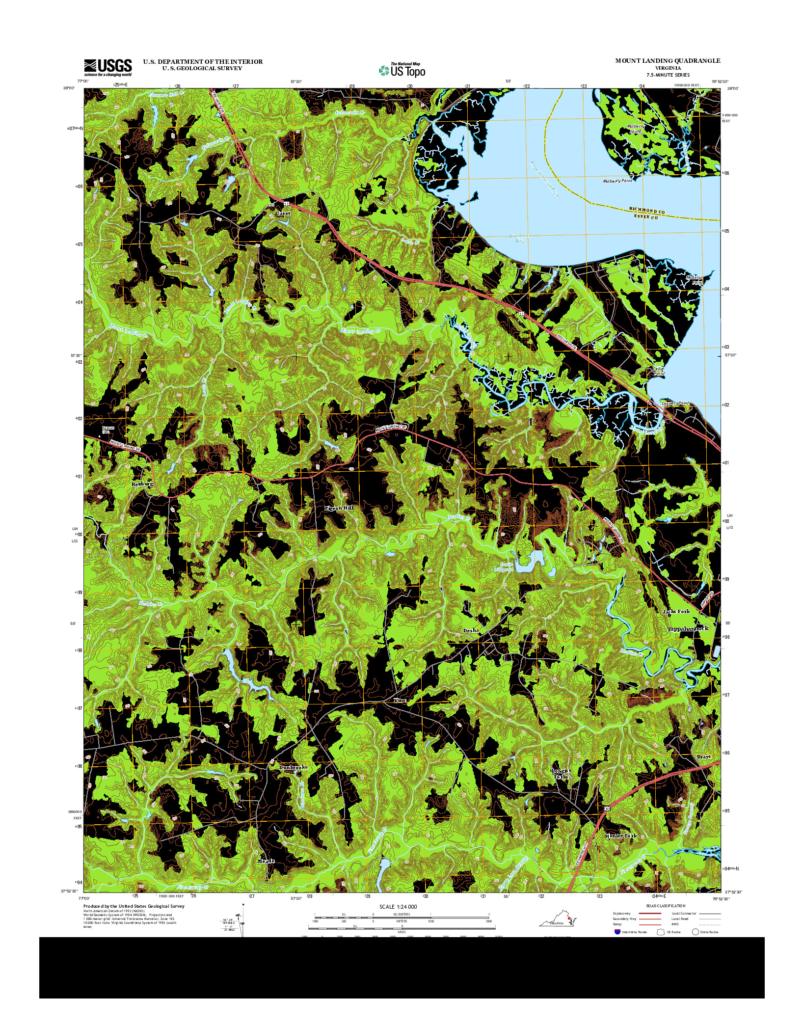 USGS US TOPO 7.5-MINUTE MAP FOR MOUNT LANDING, VA 2013