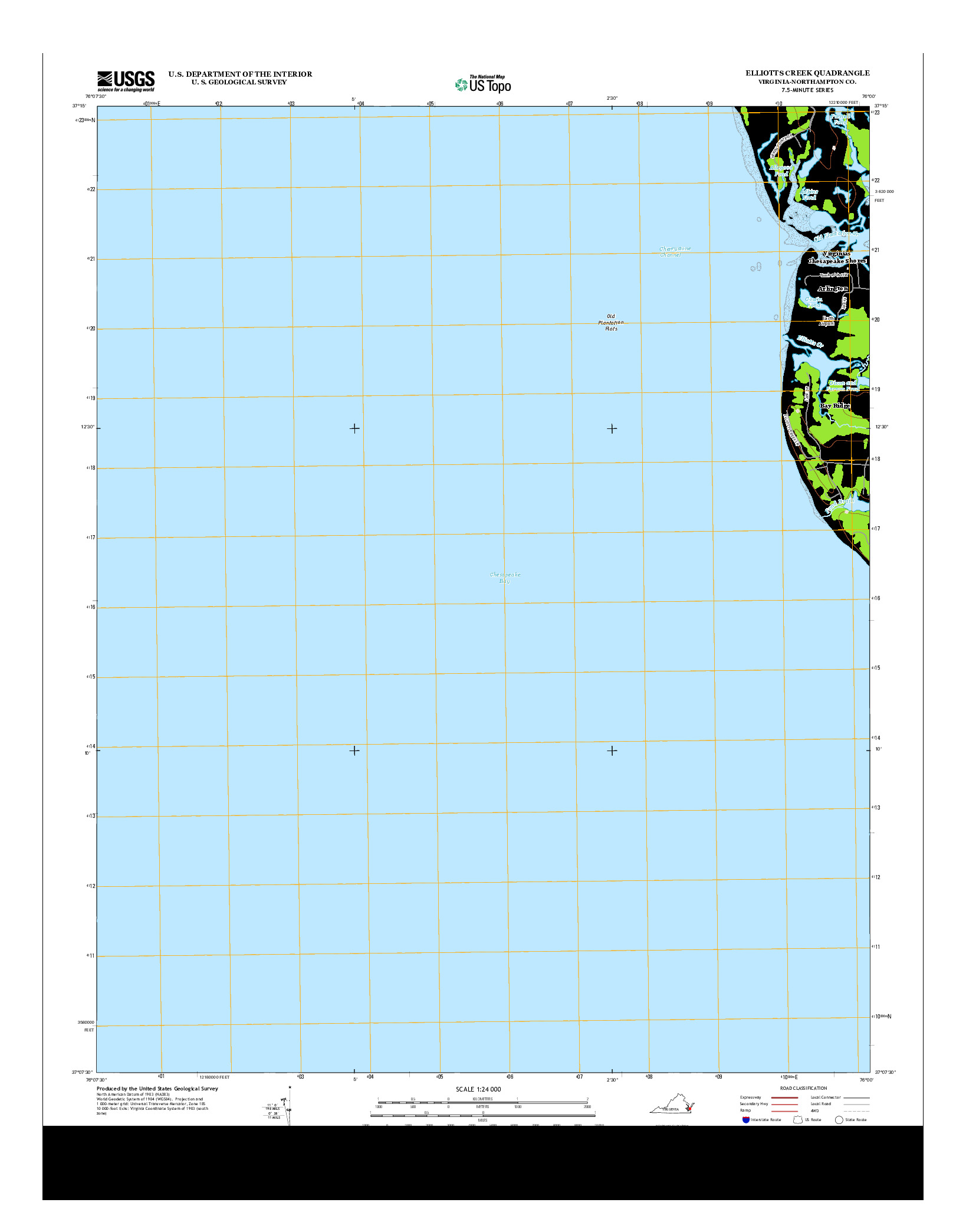 USGS US TOPO 7.5-MINUTE MAP FOR ELLIOTTS CREEK, VA 2013