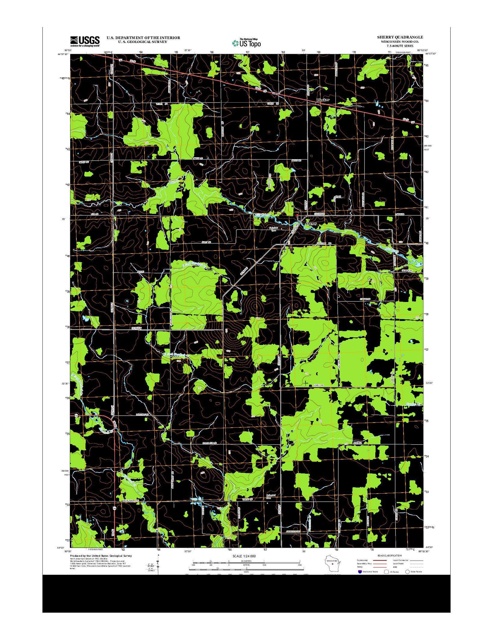 USGS US TOPO 7.5-MINUTE MAP FOR SHERRY, WI 2013