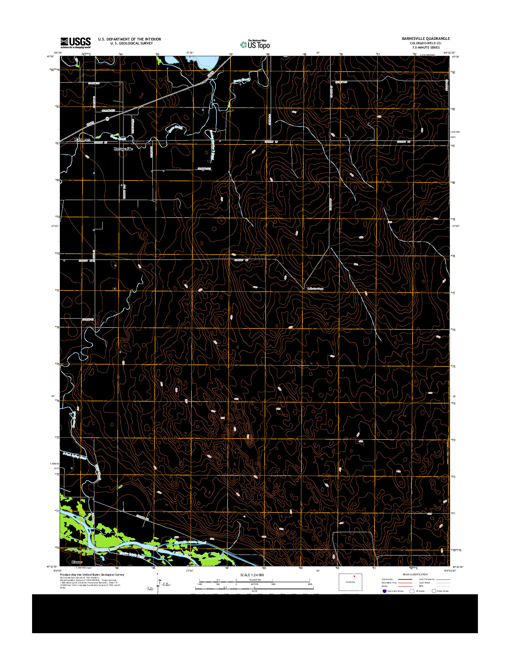 USGS US TOPO 7.5-MINUTE MAP FOR BARNESVILLE, CO 2013