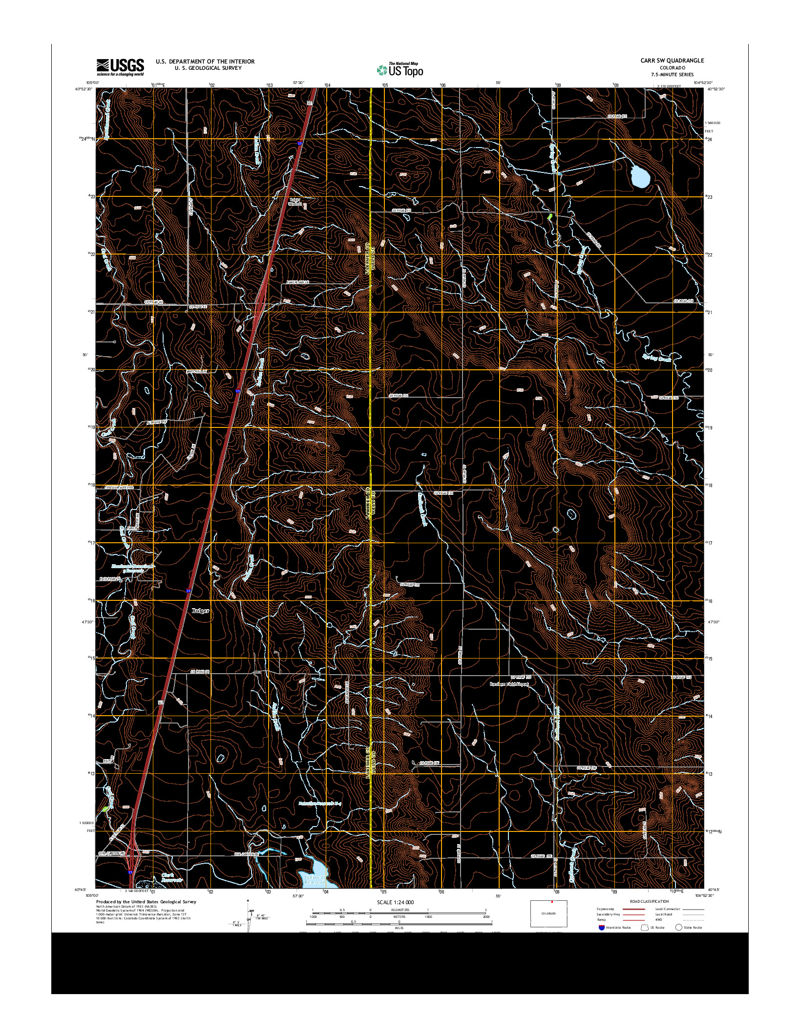 USGS US TOPO 7.5-MINUTE MAP FOR CARR SW, CO 2013