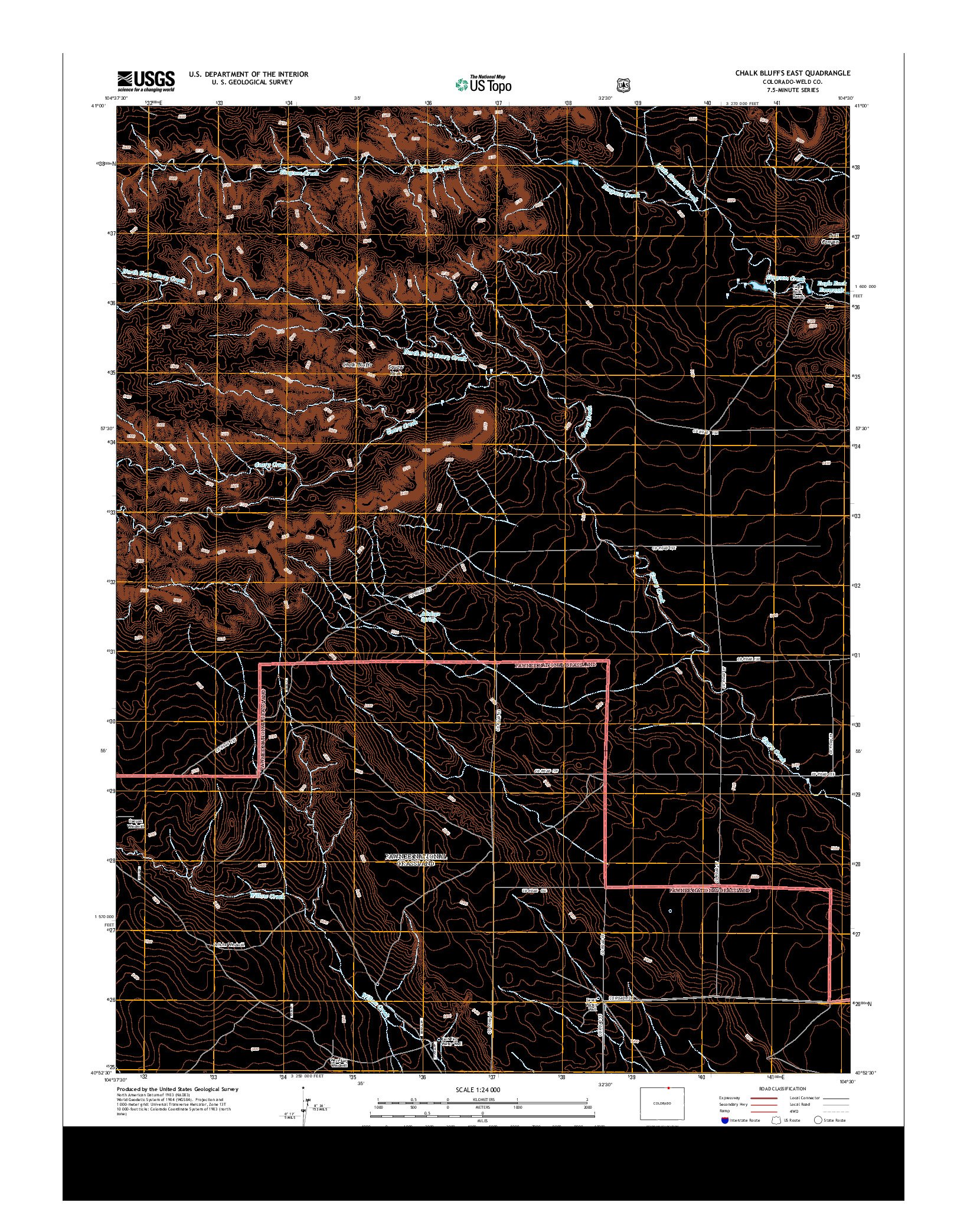USGS US TOPO 7.5-MINUTE MAP FOR CHALK BLUFFS EAST, CO 2013
