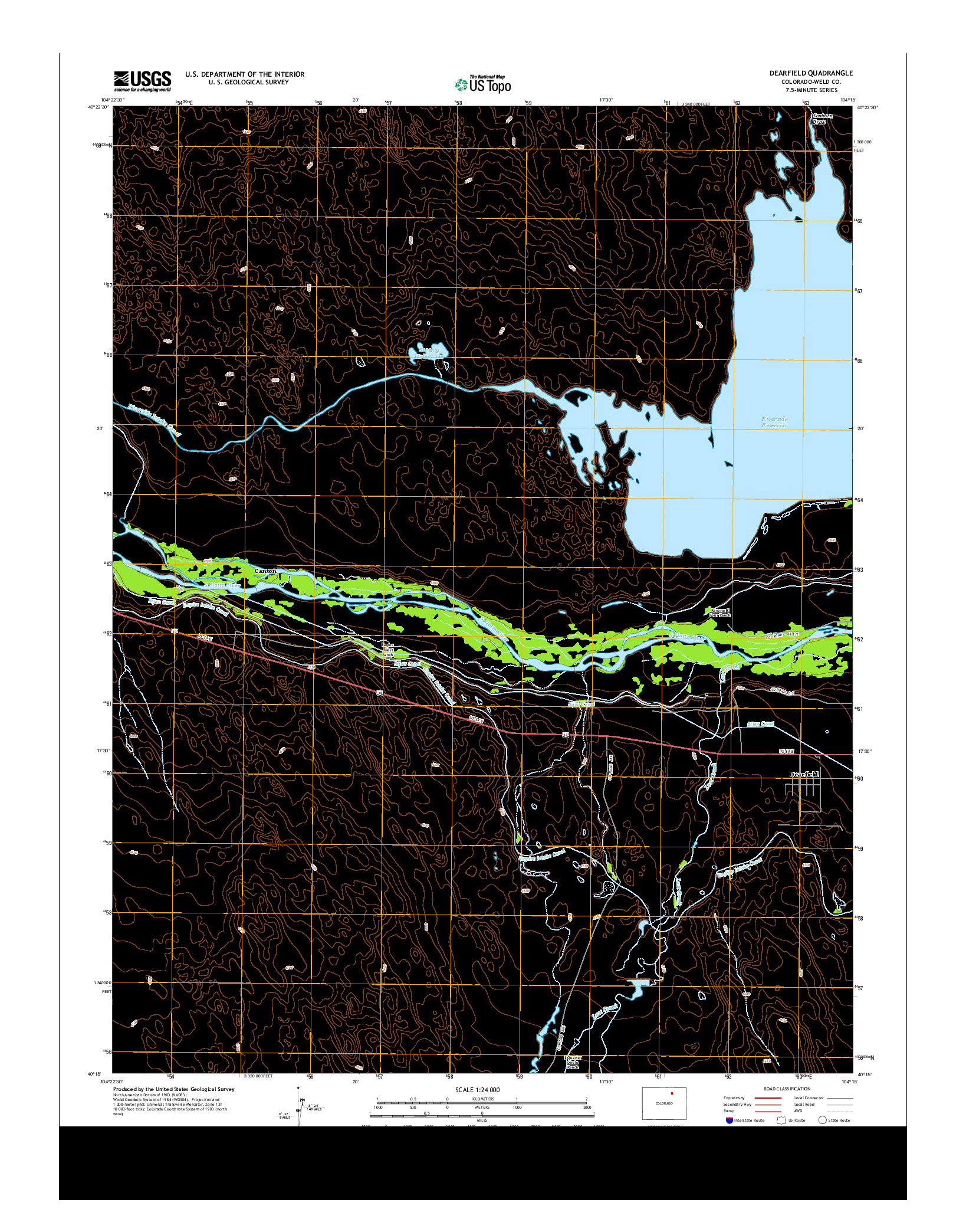 USGS US TOPO 7.5-MINUTE MAP FOR DEARFIELD, CO 2013