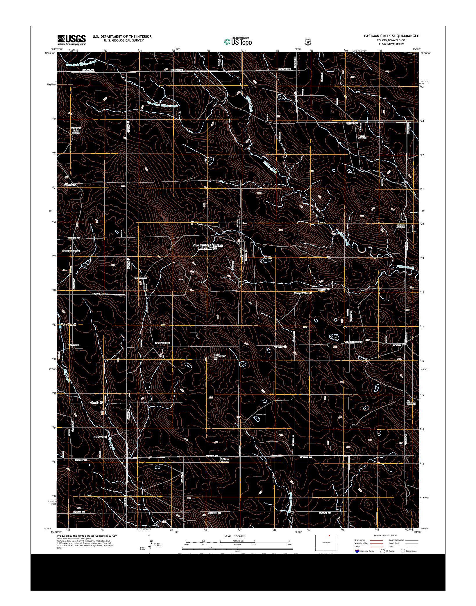 USGS US TOPO 7.5-MINUTE MAP FOR EASTMAN CREEK SE, CO 2013