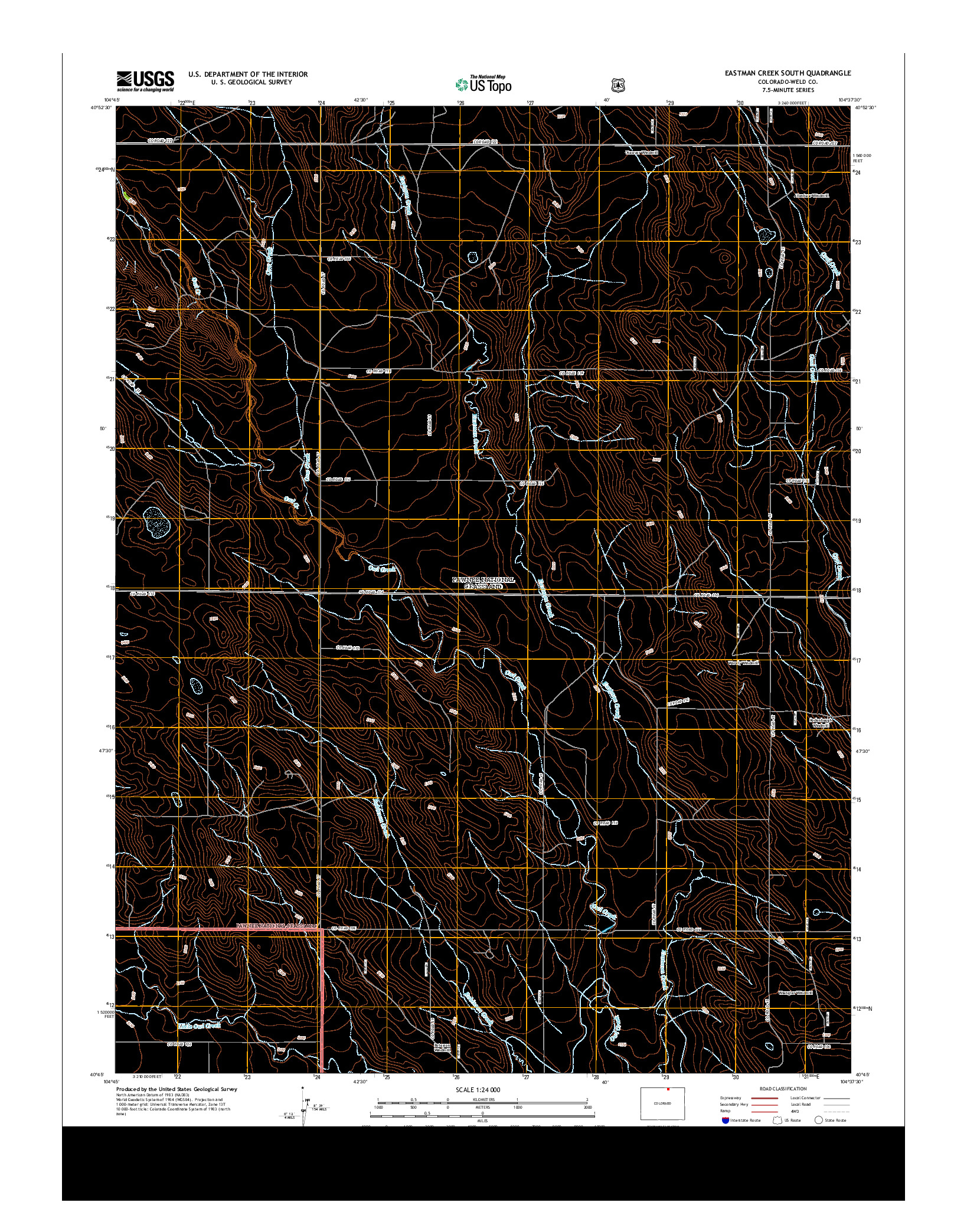 USGS US TOPO 7.5-MINUTE MAP FOR EASTMAN CREEK SOUTH, CO 2013