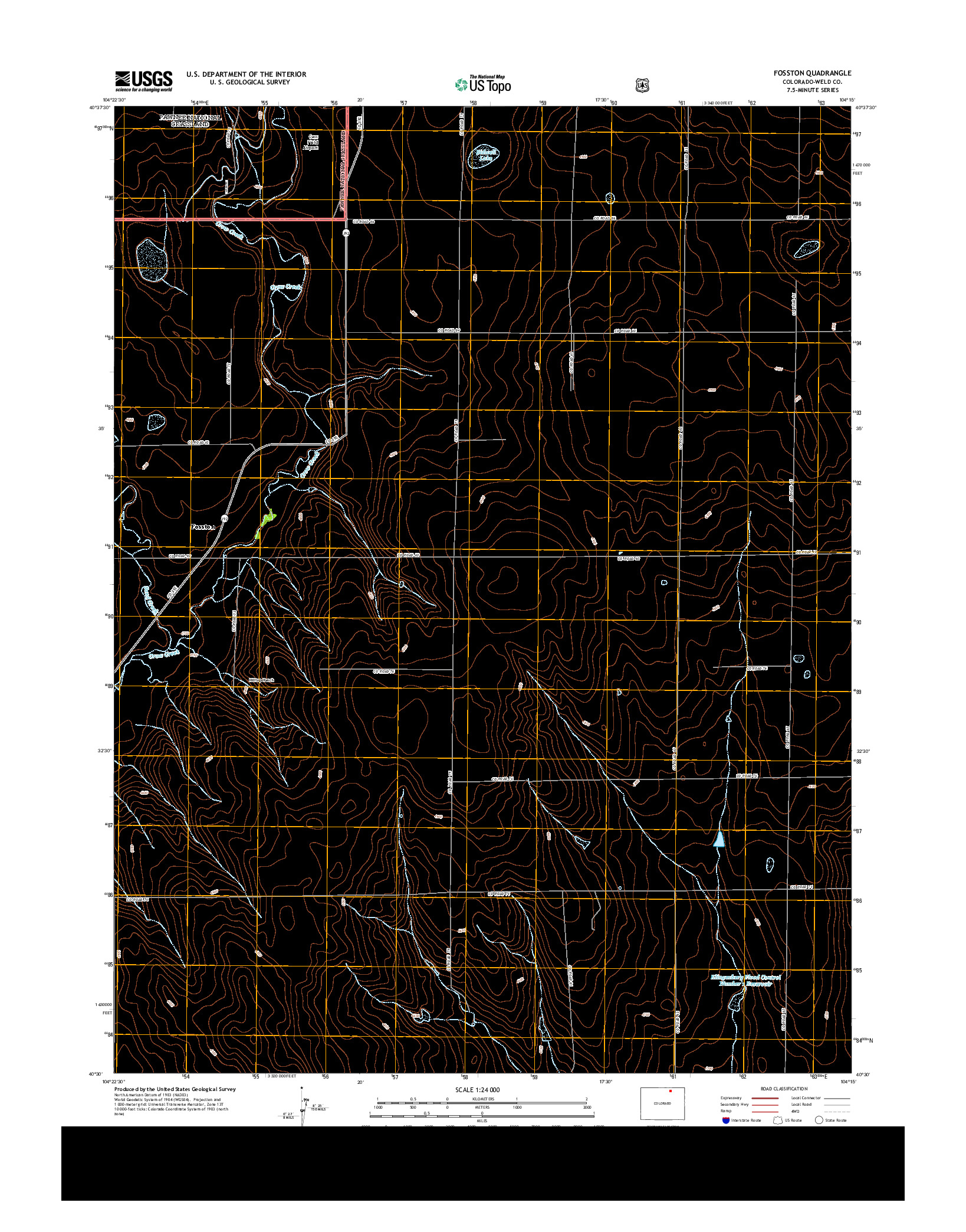 USGS US TOPO 7.5-MINUTE MAP FOR FOSSTON, CO 2013