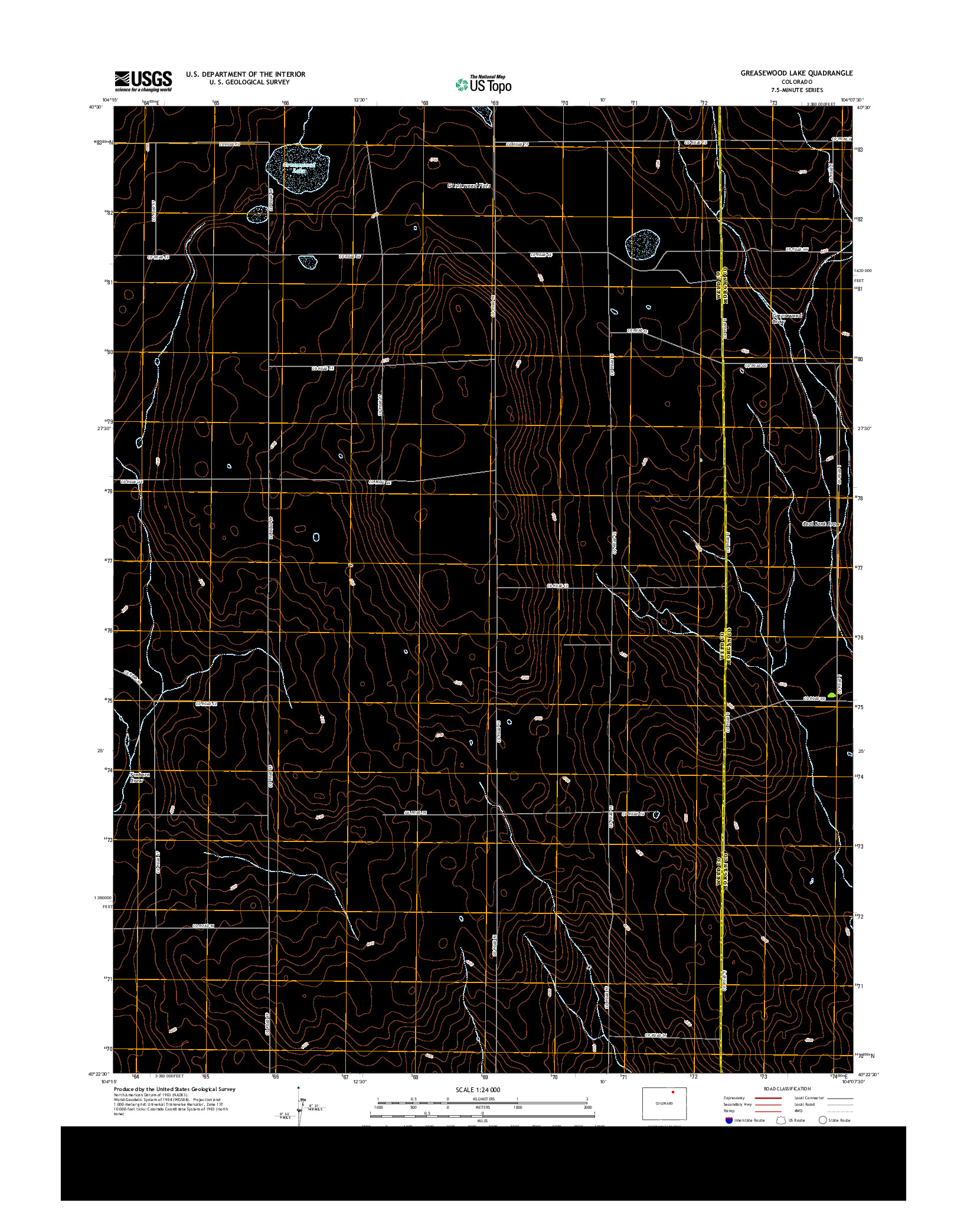 USGS US TOPO 7.5-MINUTE MAP FOR GREASEWOOD LAKE, CO 2013