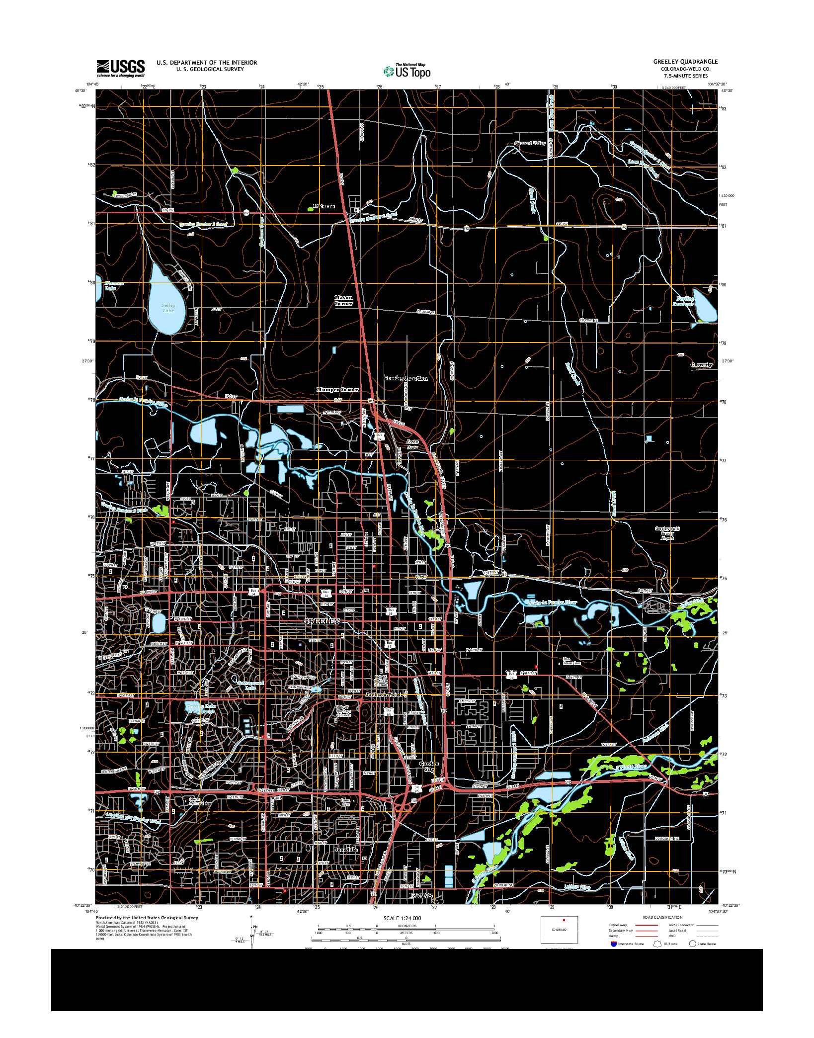 USGS US TOPO 7.5-MINUTE MAP FOR GREELEY, CO 2013