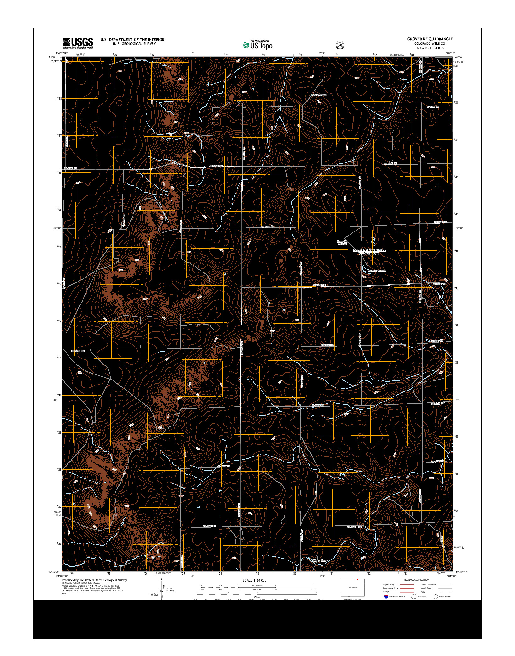 USGS US TOPO 7.5-MINUTE MAP FOR GROVER NE, CO 2013