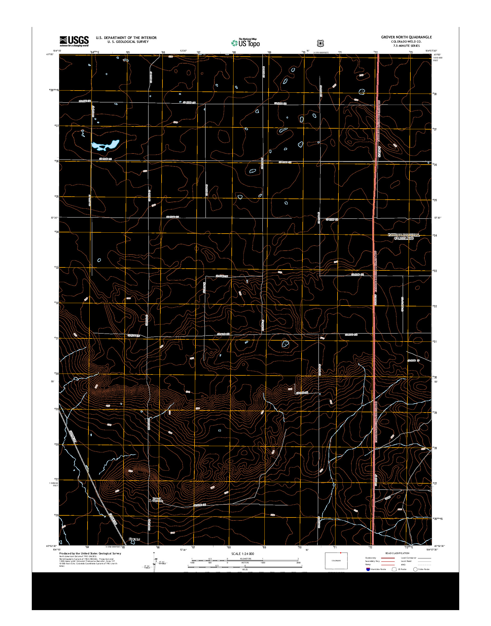 USGS US TOPO 7.5-MINUTE MAP FOR GROVER NORTH, CO 2013