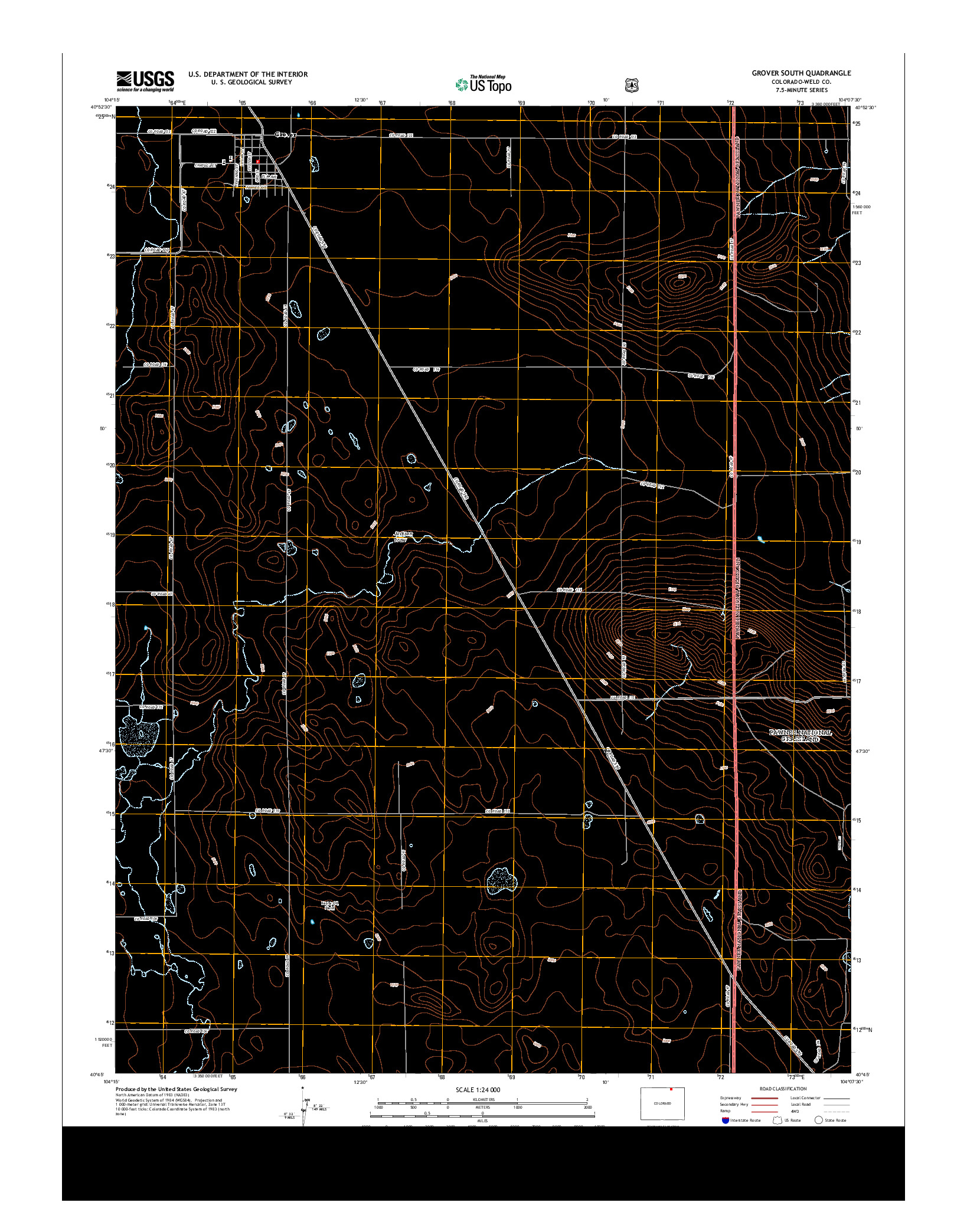 USGS US TOPO 7.5-MINUTE MAP FOR GROVER SOUTH, CO 2013