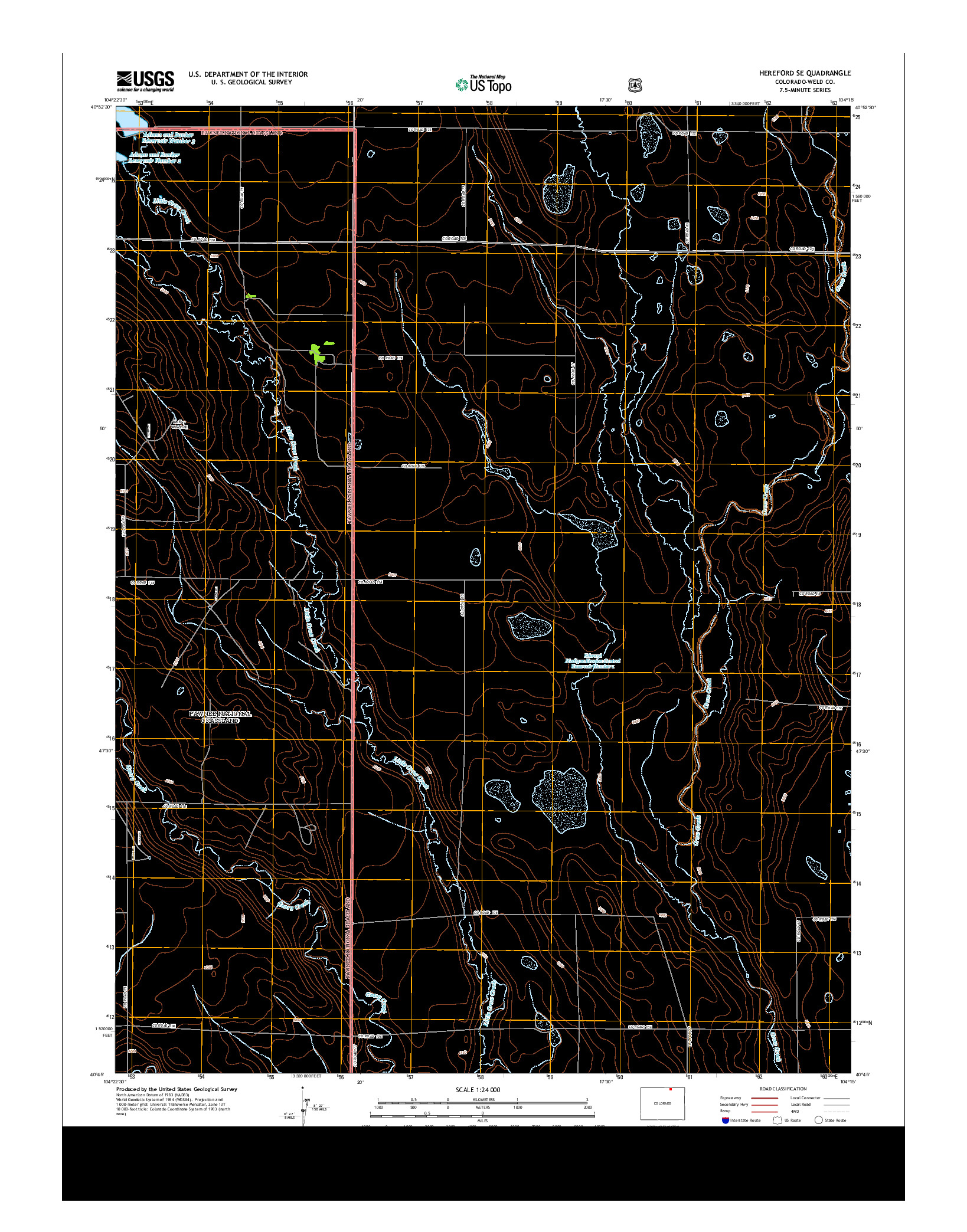 USGS US TOPO 7.5-MINUTE MAP FOR HEREFORD SE, CO 2013