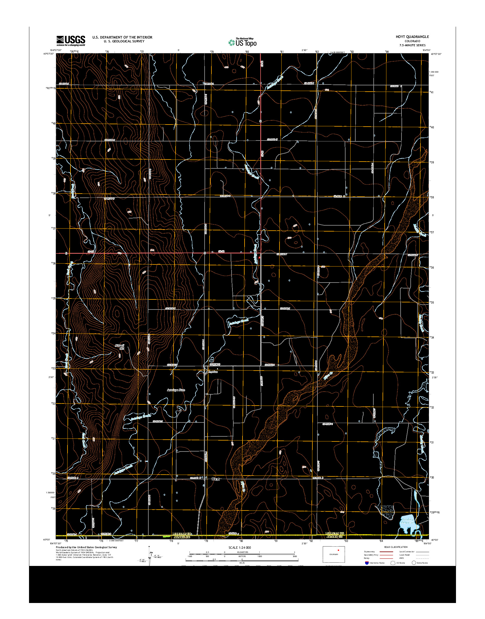 USGS US TOPO 7.5-MINUTE MAP FOR HOYT, CO 2013