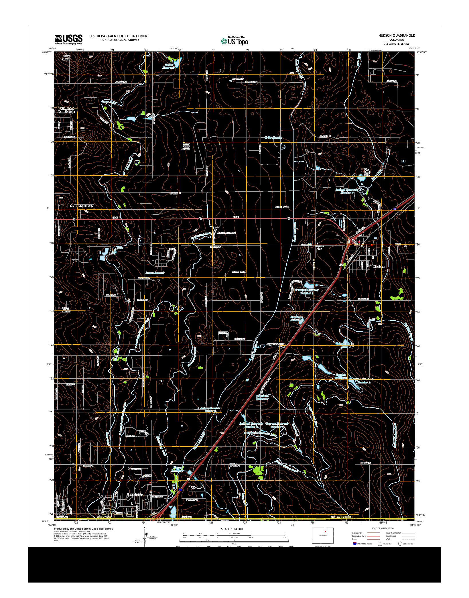 USGS US TOPO 7.5-MINUTE MAP FOR HUDSON, CO 2013