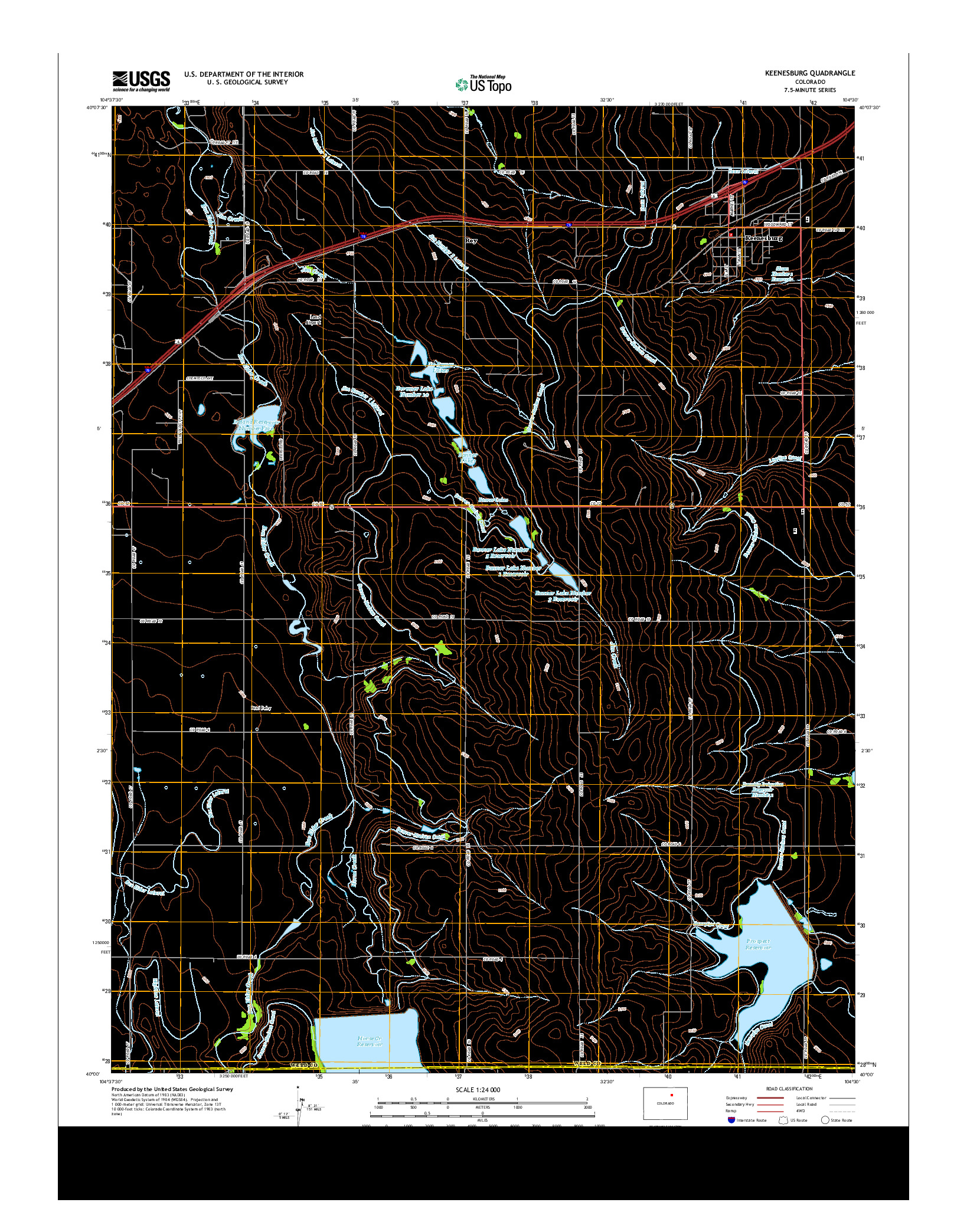 USGS US TOPO 7.5-MINUTE MAP FOR KEENESBURG, CO 2013