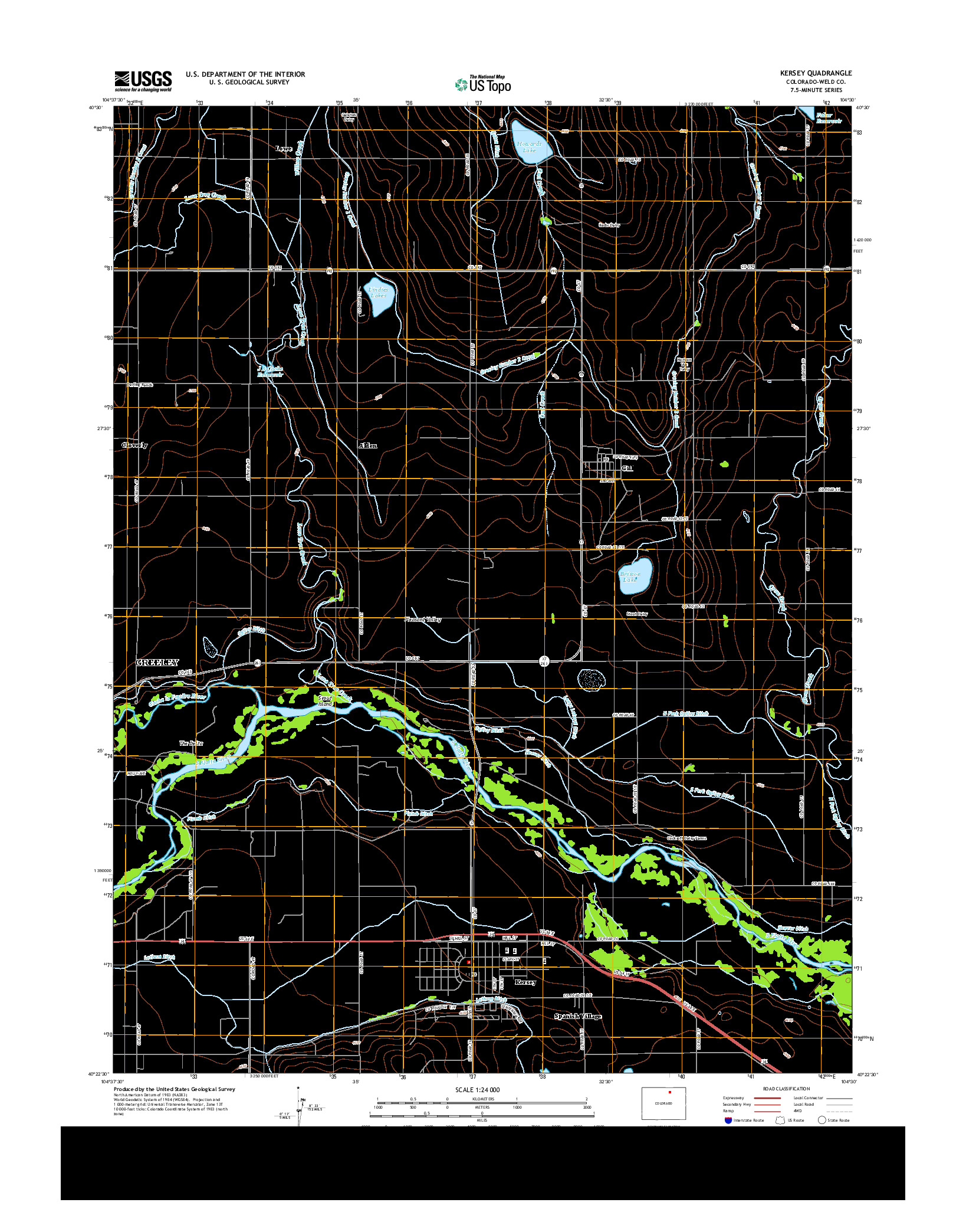 USGS US TOPO 7.5-MINUTE MAP FOR KERSEY, CO 2013