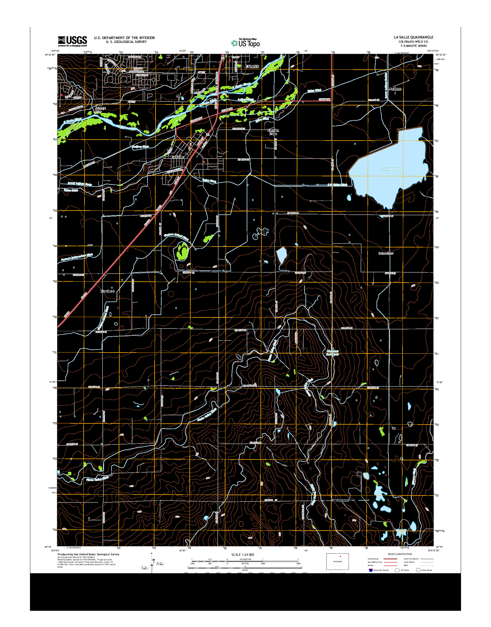 USGS US TOPO 7.5-MINUTE MAP FOR LA SALLE, CO 2013