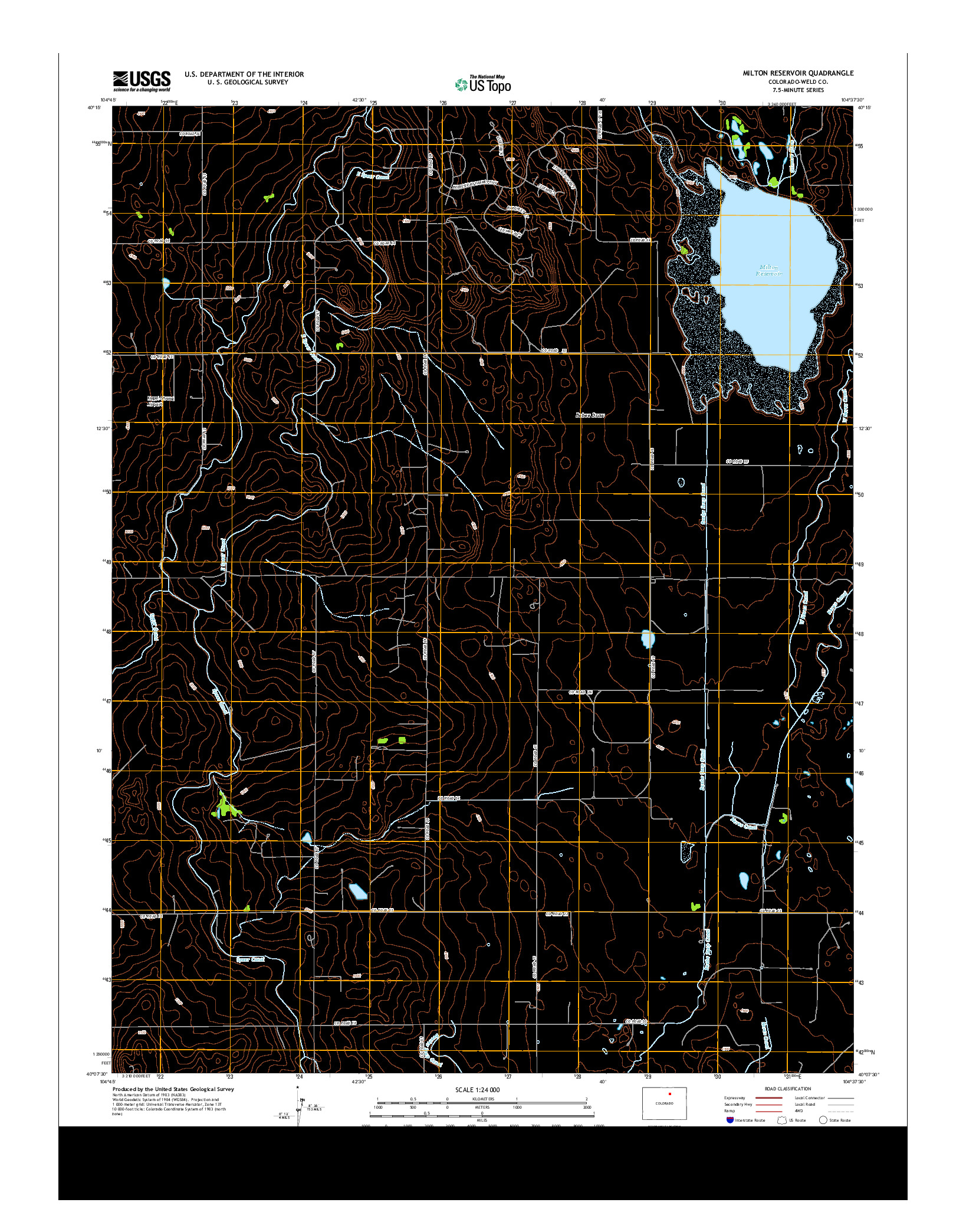 USGS US TOPO 7.5-MINUTE MAP FOR MILTON RESERVOIR, CO 2013
