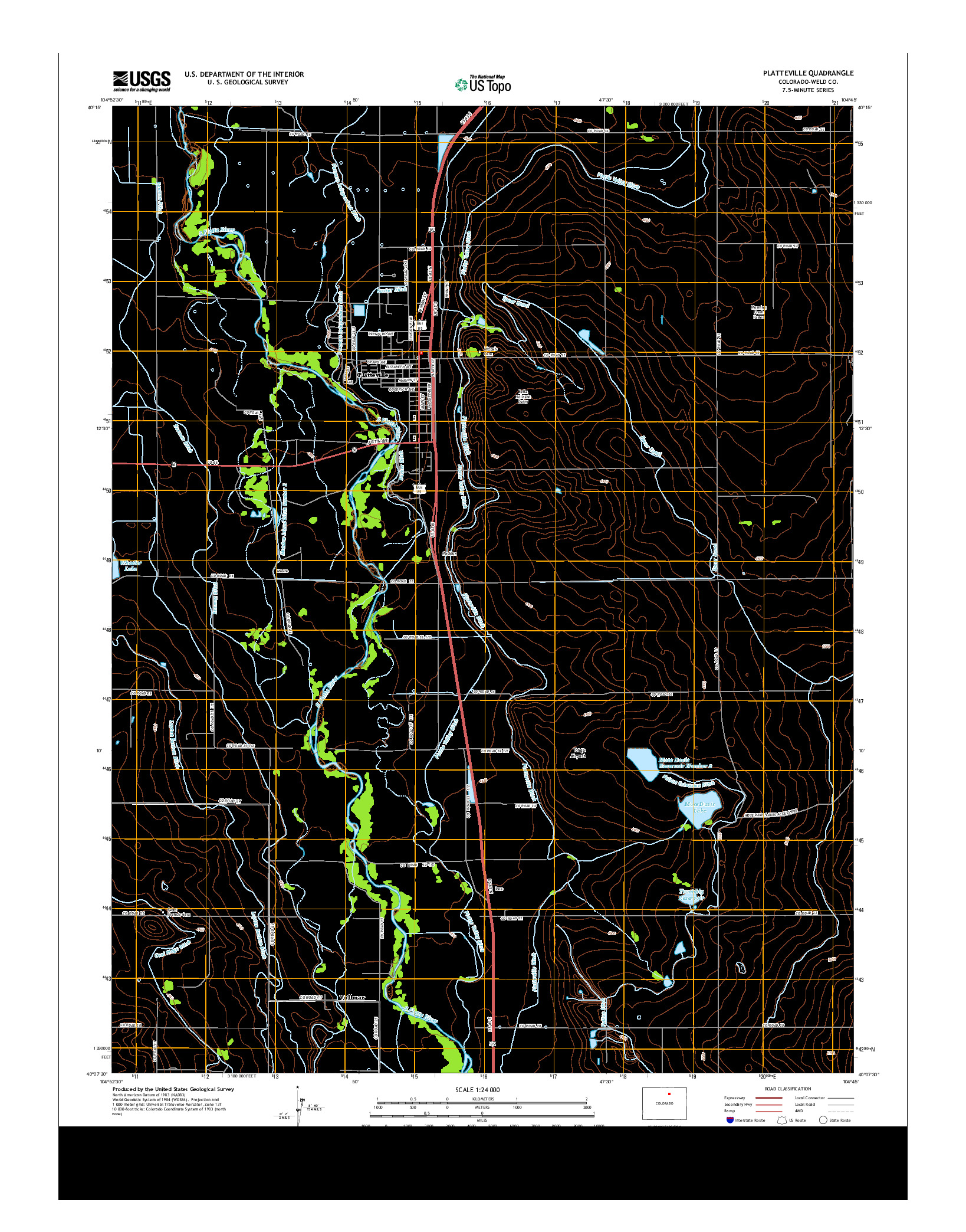 USGS US TOPO 7.5-MINUTE MAP FOR PLATTEVILLE, CO 2013