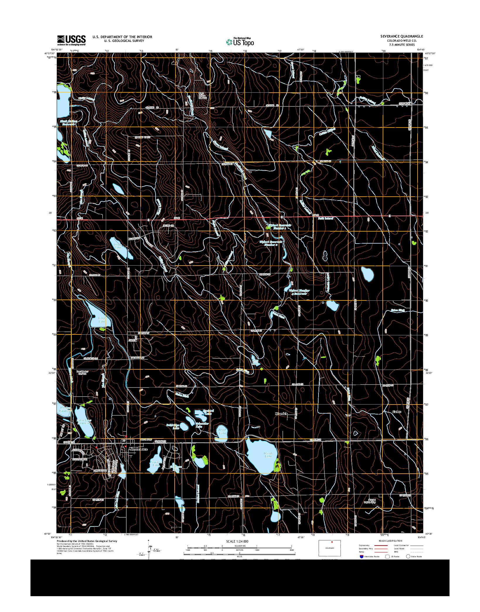 USGS US TOPO 7.5-MINUTE MAP FOR SEVERANCE, CO 2013