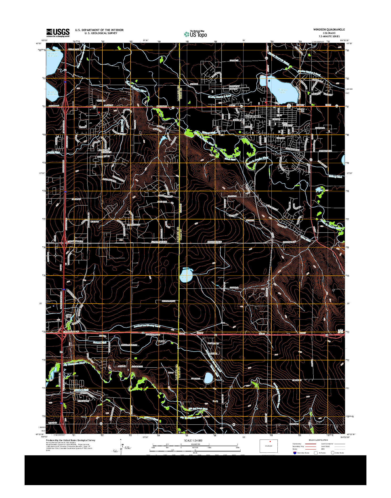 USGS US TOPO 7.5-MINUTE MAP FOR WINDSOR, CO 2013