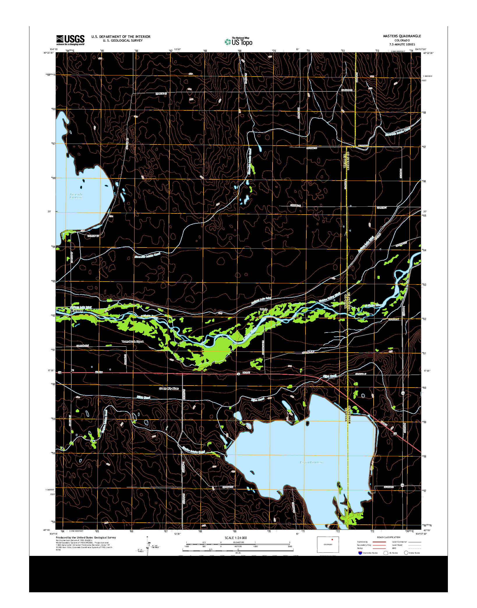 USGS US TOPO 7.5-MINUTE MAP FOR MASTERS, CO 2013