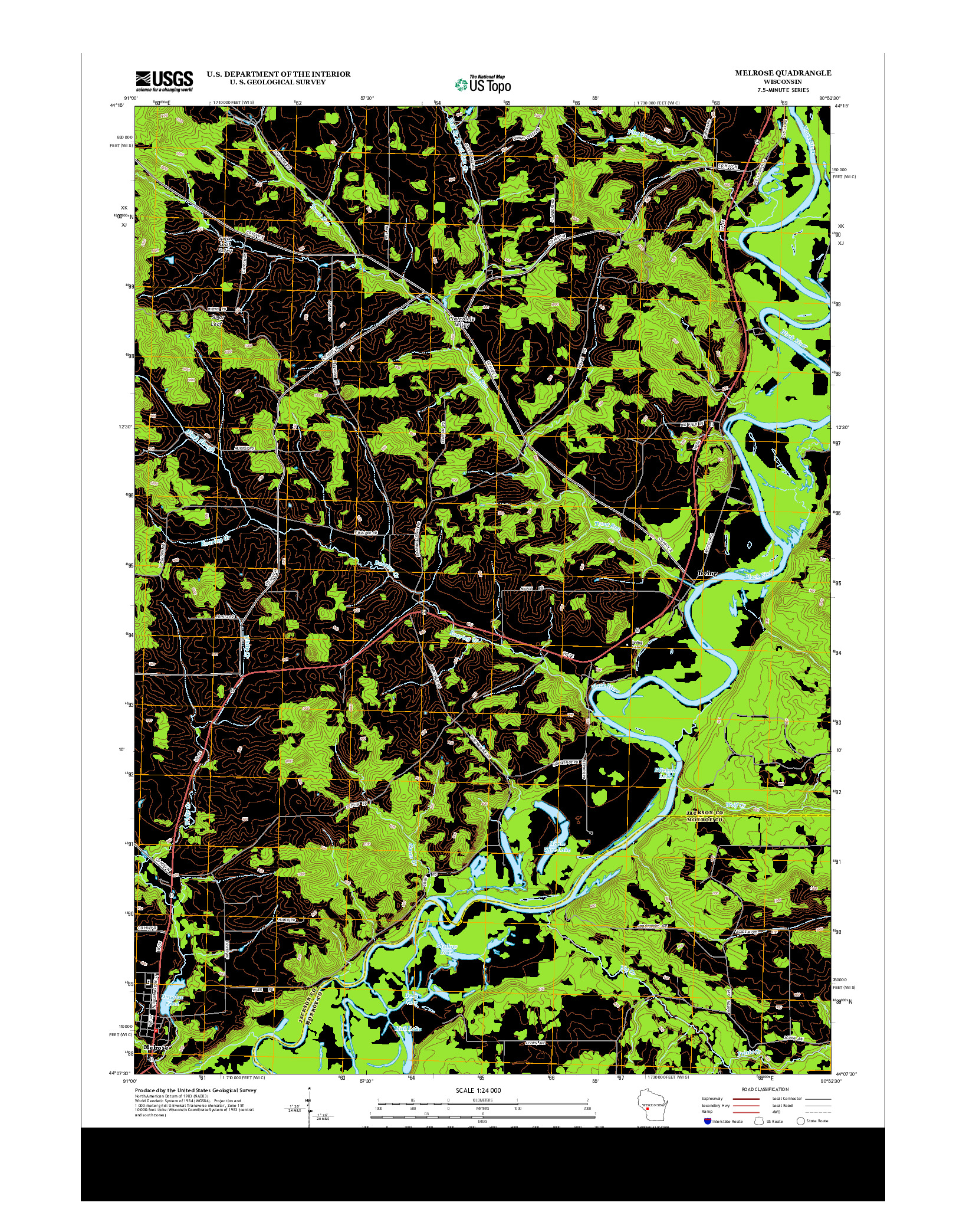 USGS US TOPO 7.5-MINUTE MAP FOR MELROSE, WI 2013