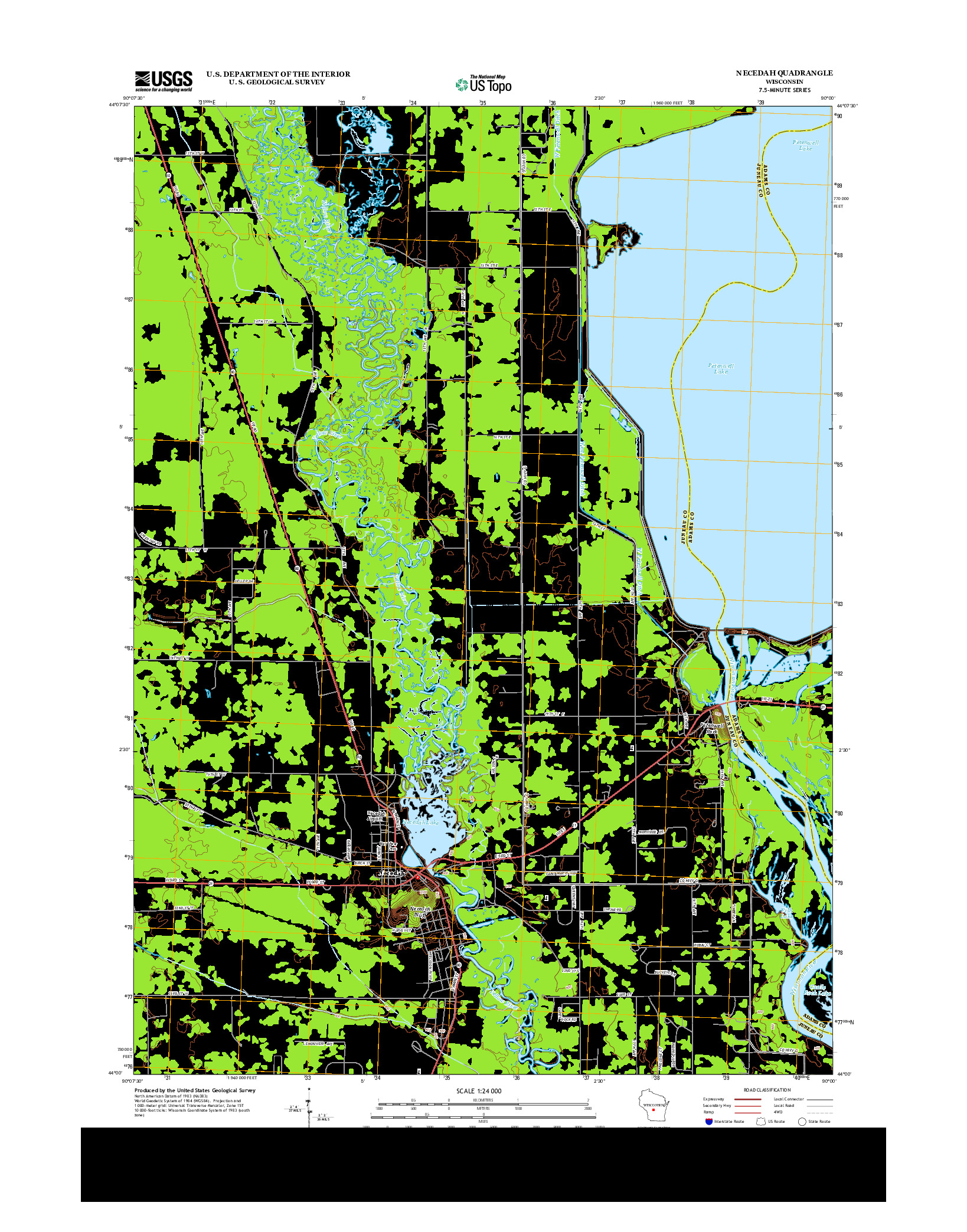 USGS US TOPO 7.5-MINUTE MAP FOR NECEDAH, WI 2013