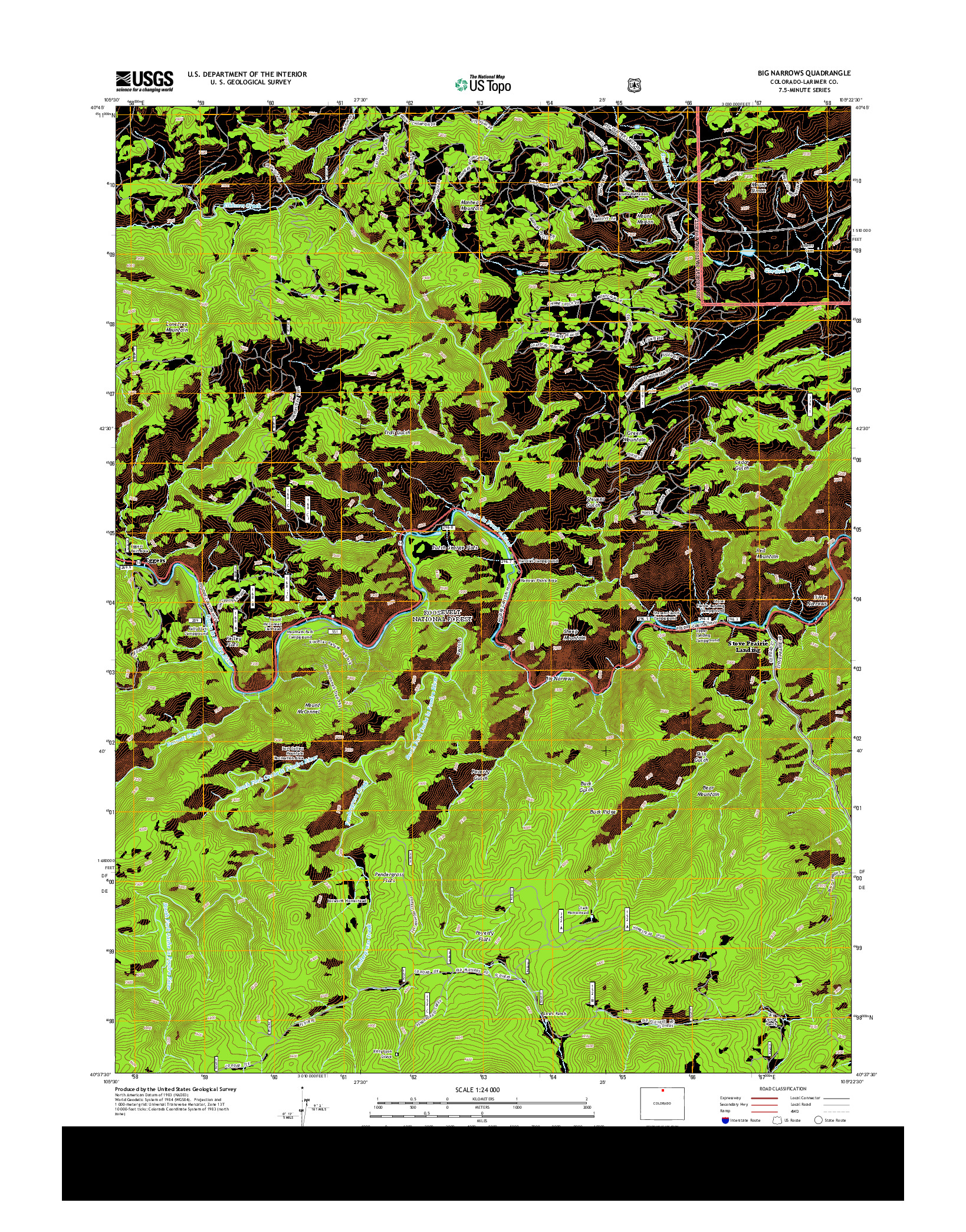 USGS US TOPO 7.5-MINUTE MAP FOR BIG NARROWS, CO 2013