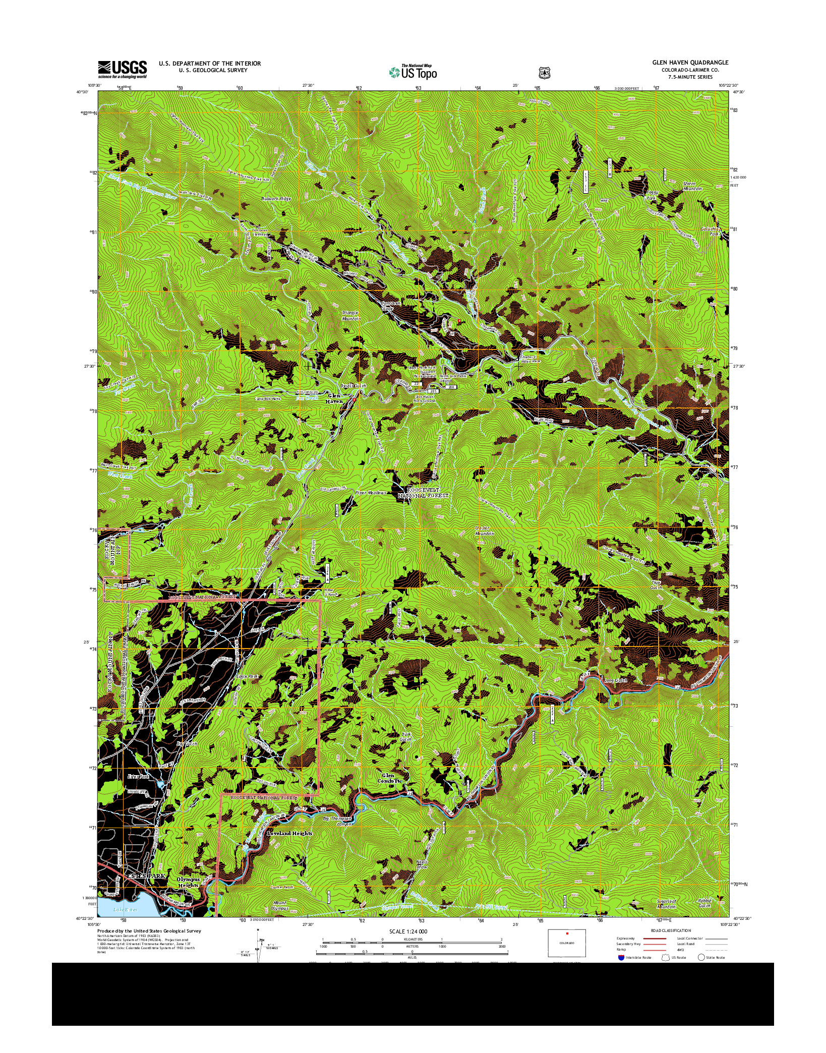 USGS US TOPO 7.5-MINUTE MAP FOR GLEN HAVEN, CO 2013