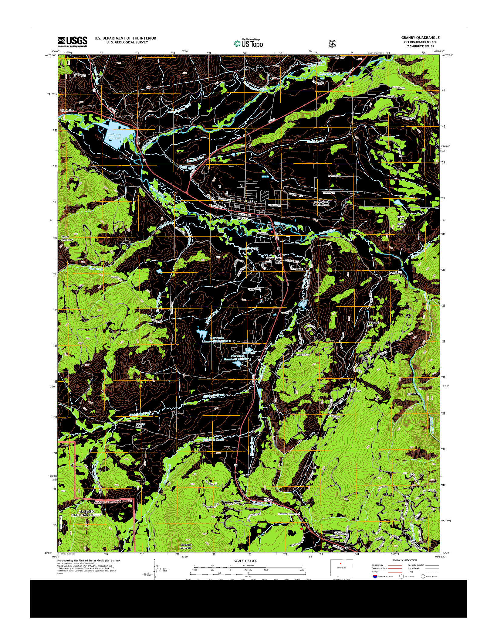 USGS US TOPO 7.5-MINUTE MAP FOR GRANBY, CO 2013