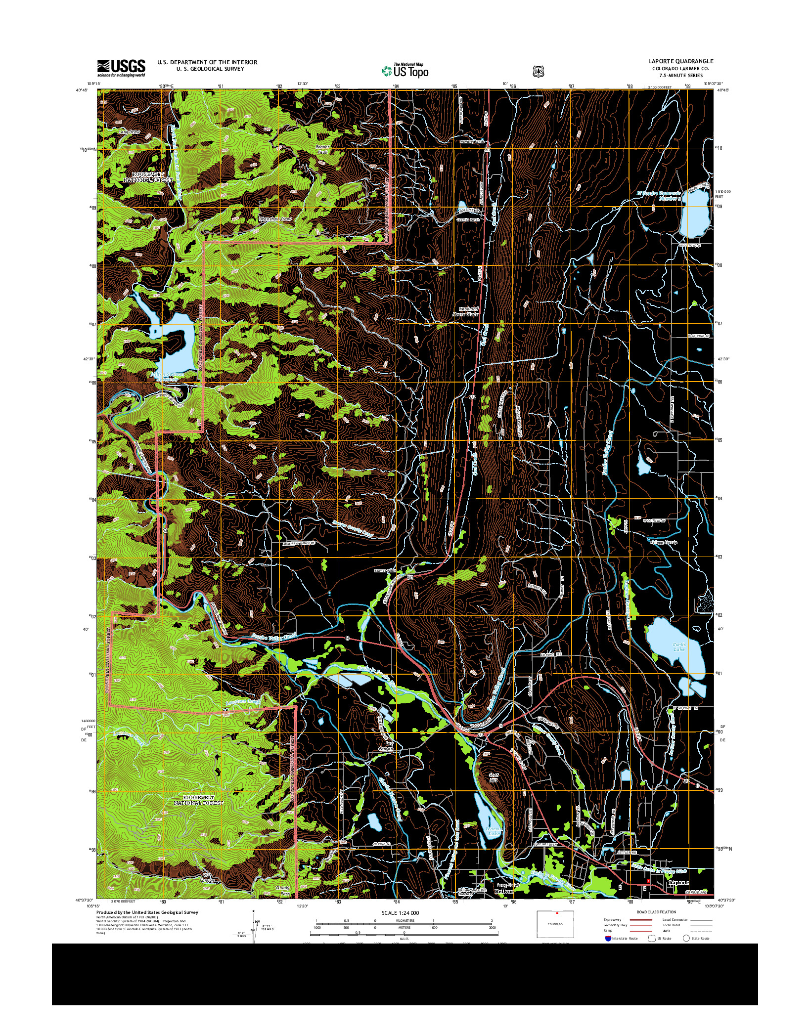 USGS US TOPO 7.5-MINUTE MAP FOR LAPORTE, CO 2013