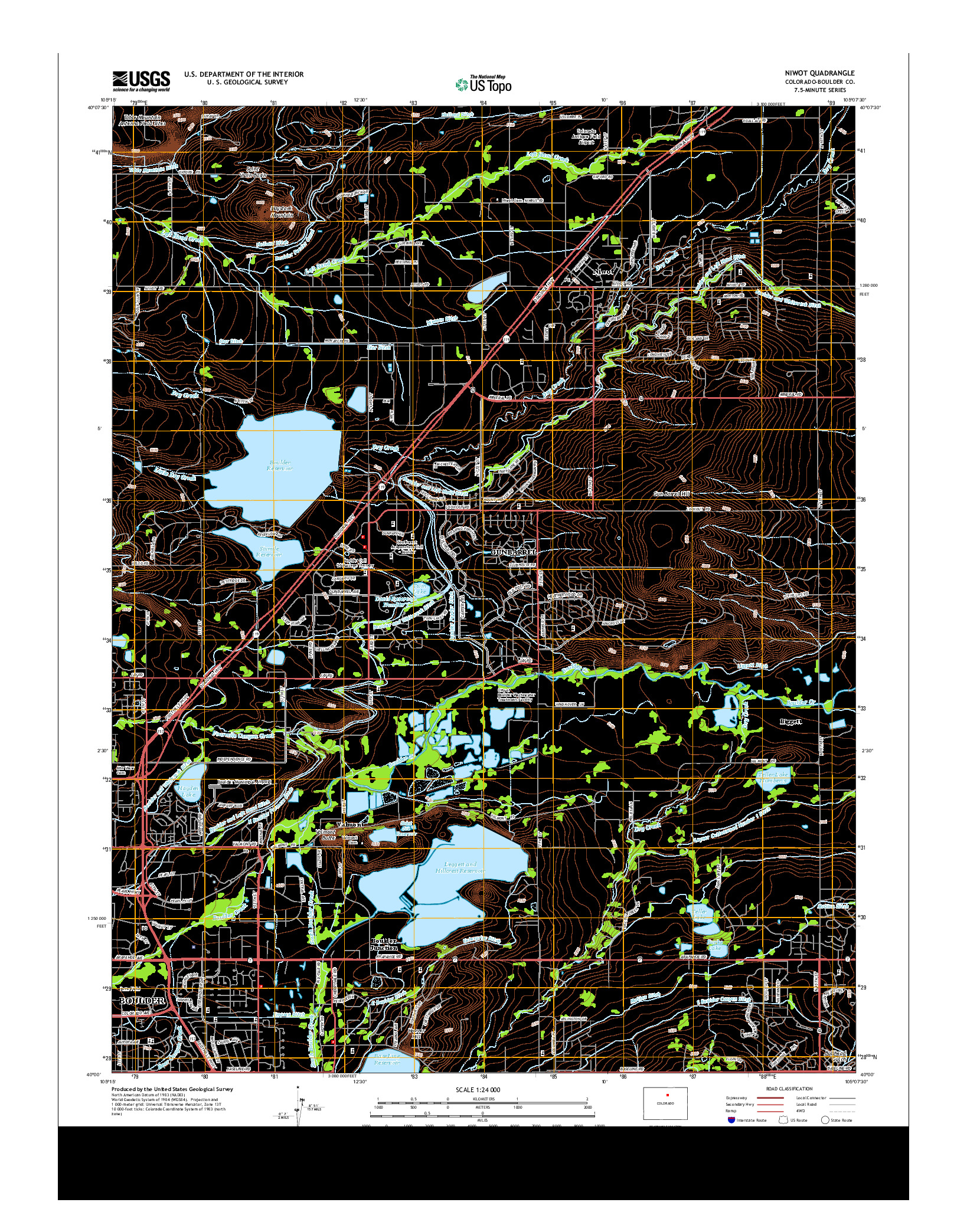 USGS US TOPO 7.5-MINUTE MAP FOR NIWOT, CO 2013