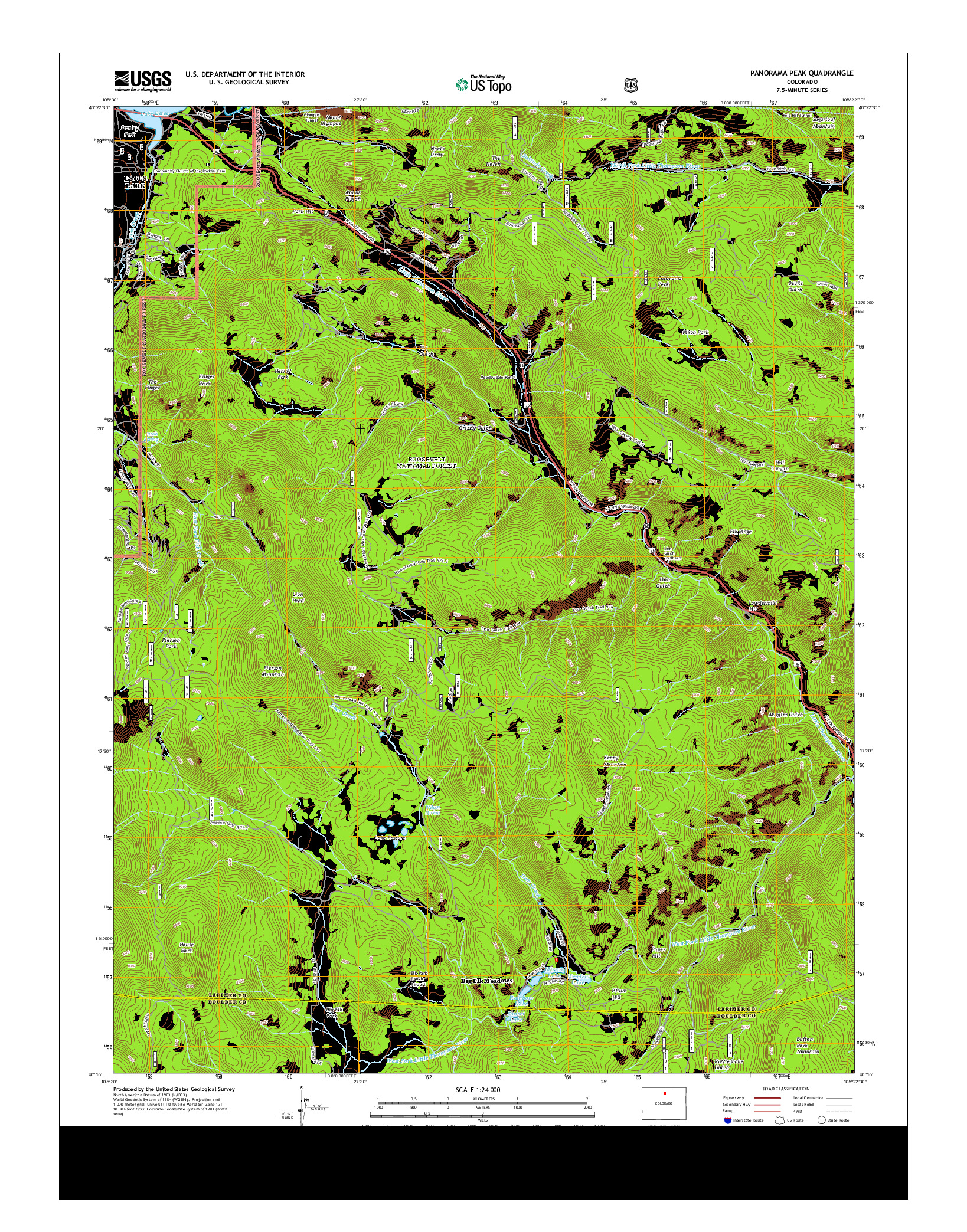 USGS US TOPO 7.5-MINUTE MAP FOR PANORAMA PEAK, CO 2013