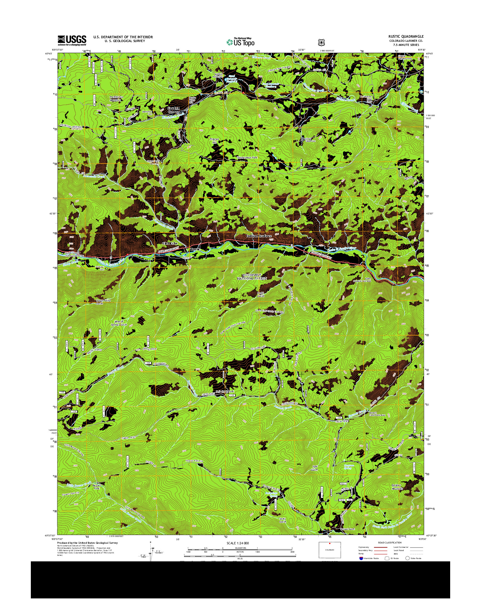 USGS US TOPO 7.5-MINUTE MAP FOR RUSTIC, CO 2013