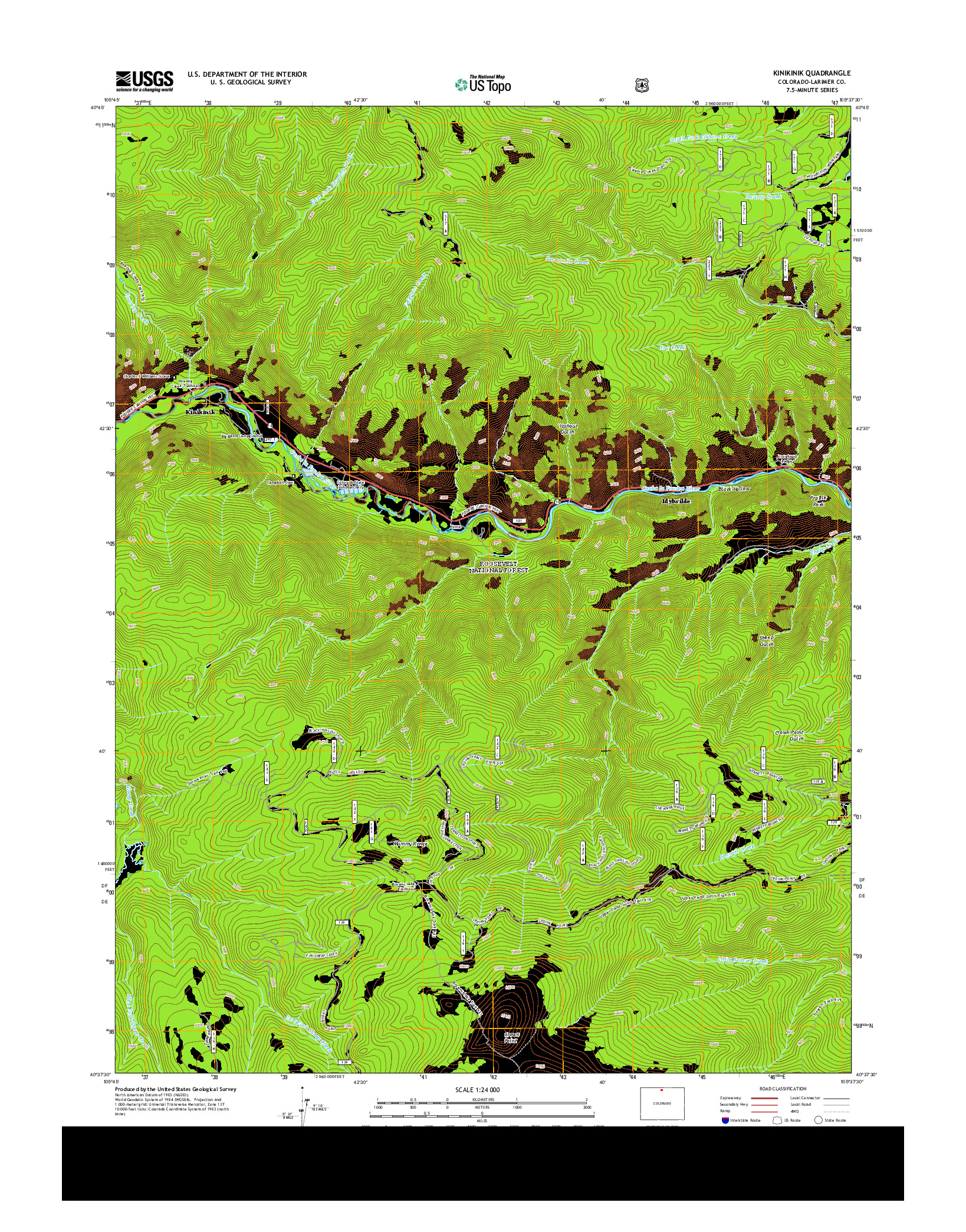 USGS US TOPO 7.5-MINUTE MAP FOR KINIKINIK, CO 2013