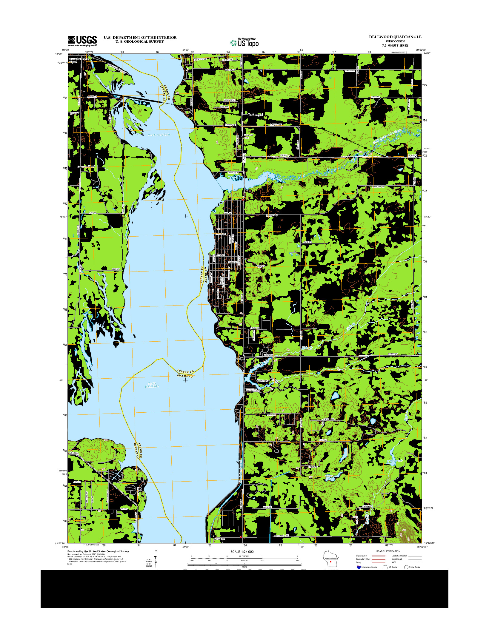 USGS US TOPO 7.5-MINUTE MAP FOR DELLWOOD, WI 2013