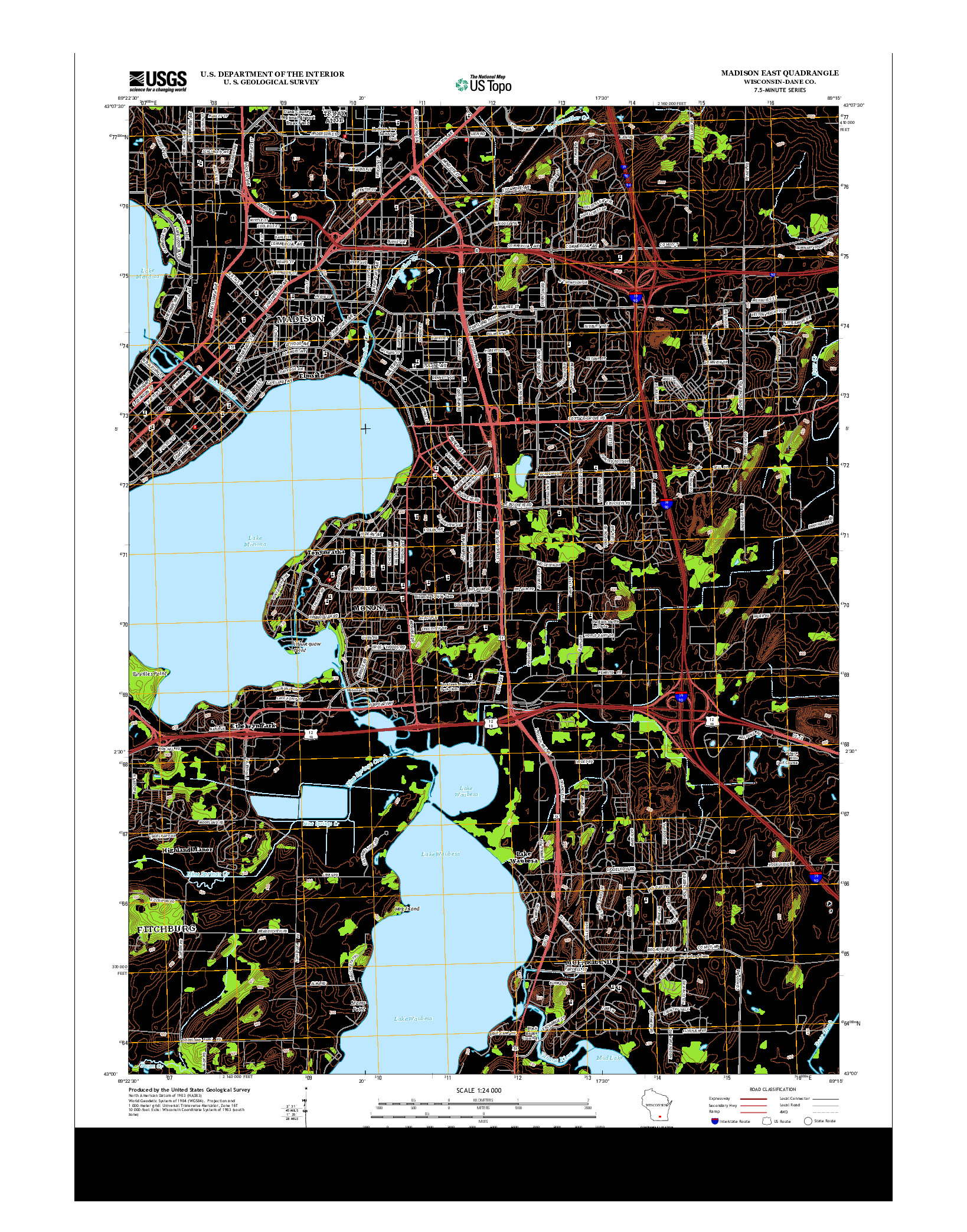 USGS US TOPO 7.5-MINUTE MAP FOR MADISON EAST, WI 2013