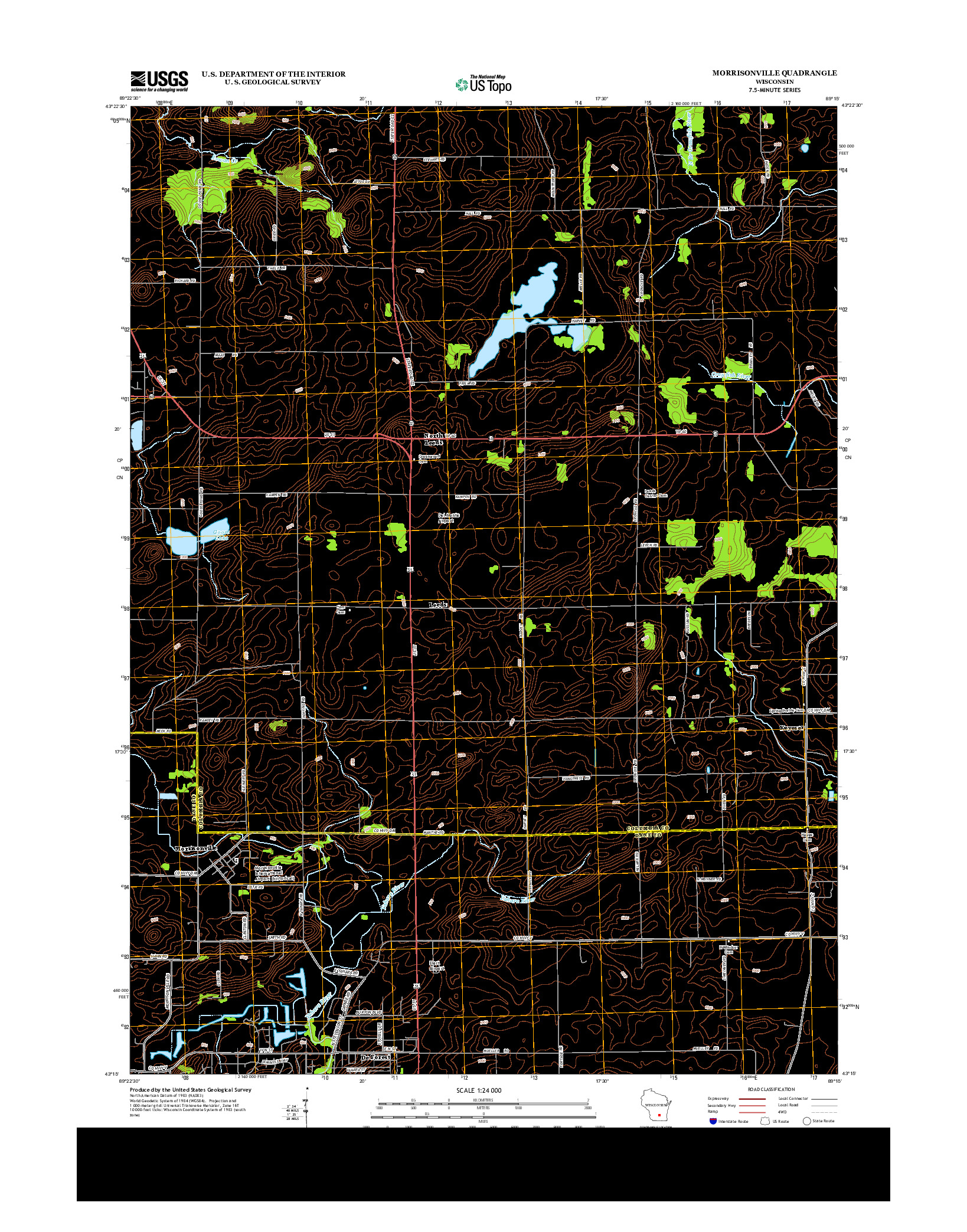 USGS US TOPO 7.5-MINUTE MAP FOR MORRISONVILLE, WI 2013