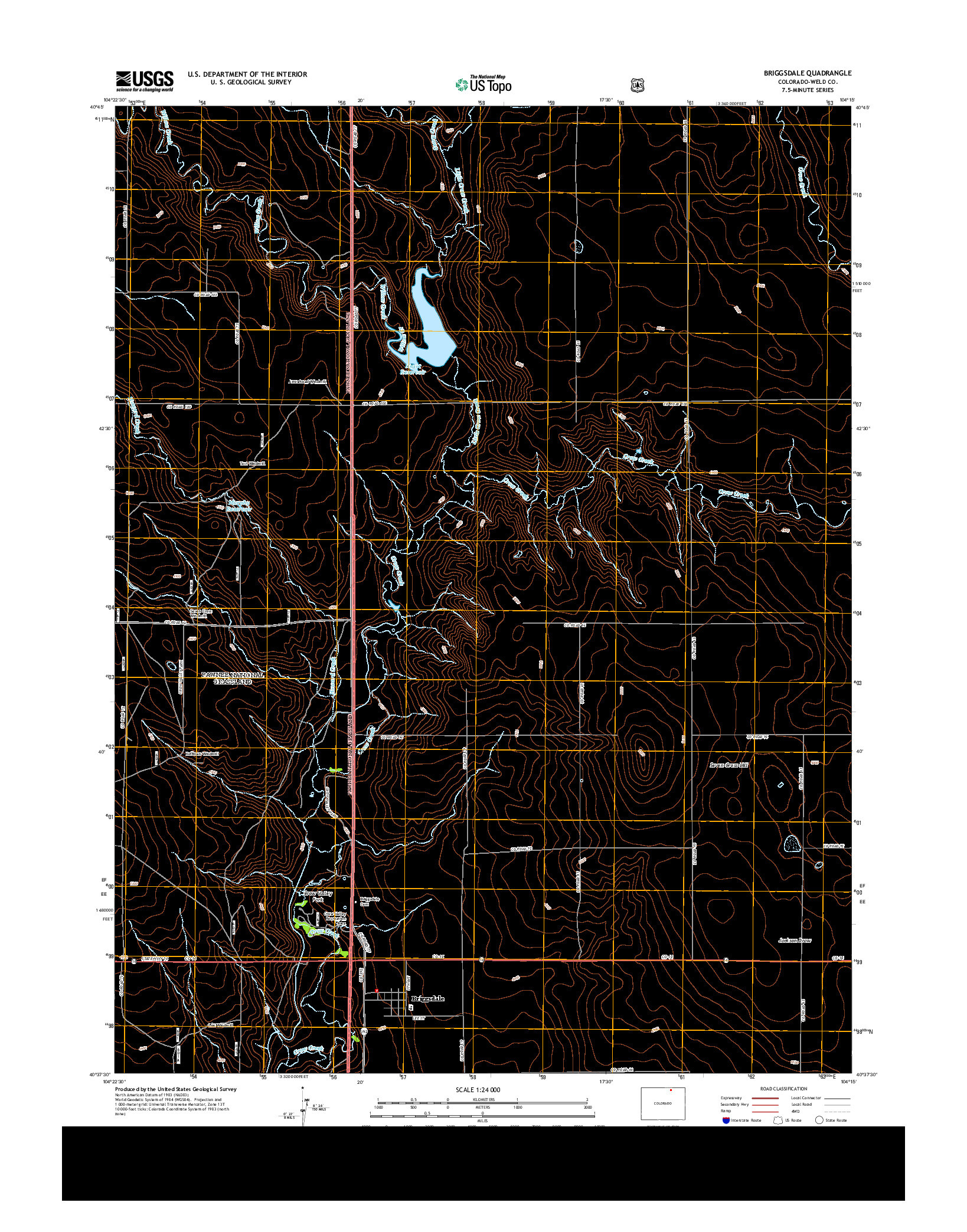 USGS US TOPO 7.5-MINUTE MAP FOR BRIGGSDALE, CO 2013