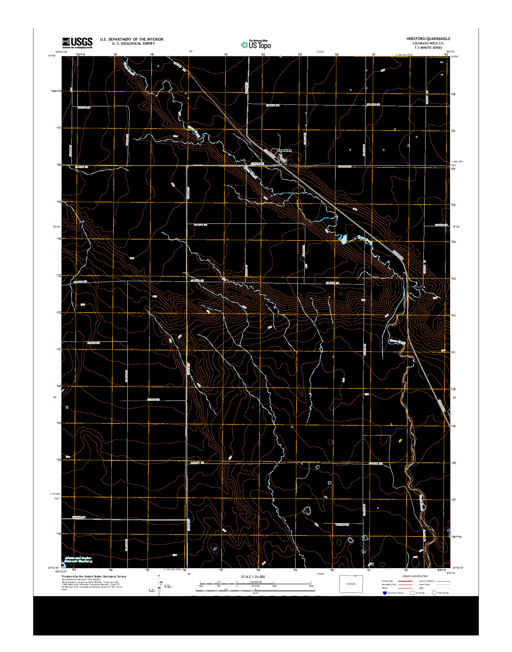 USGS US TOPO 7.5-MINUTE MAP FOR HEREFORD, CO 2013