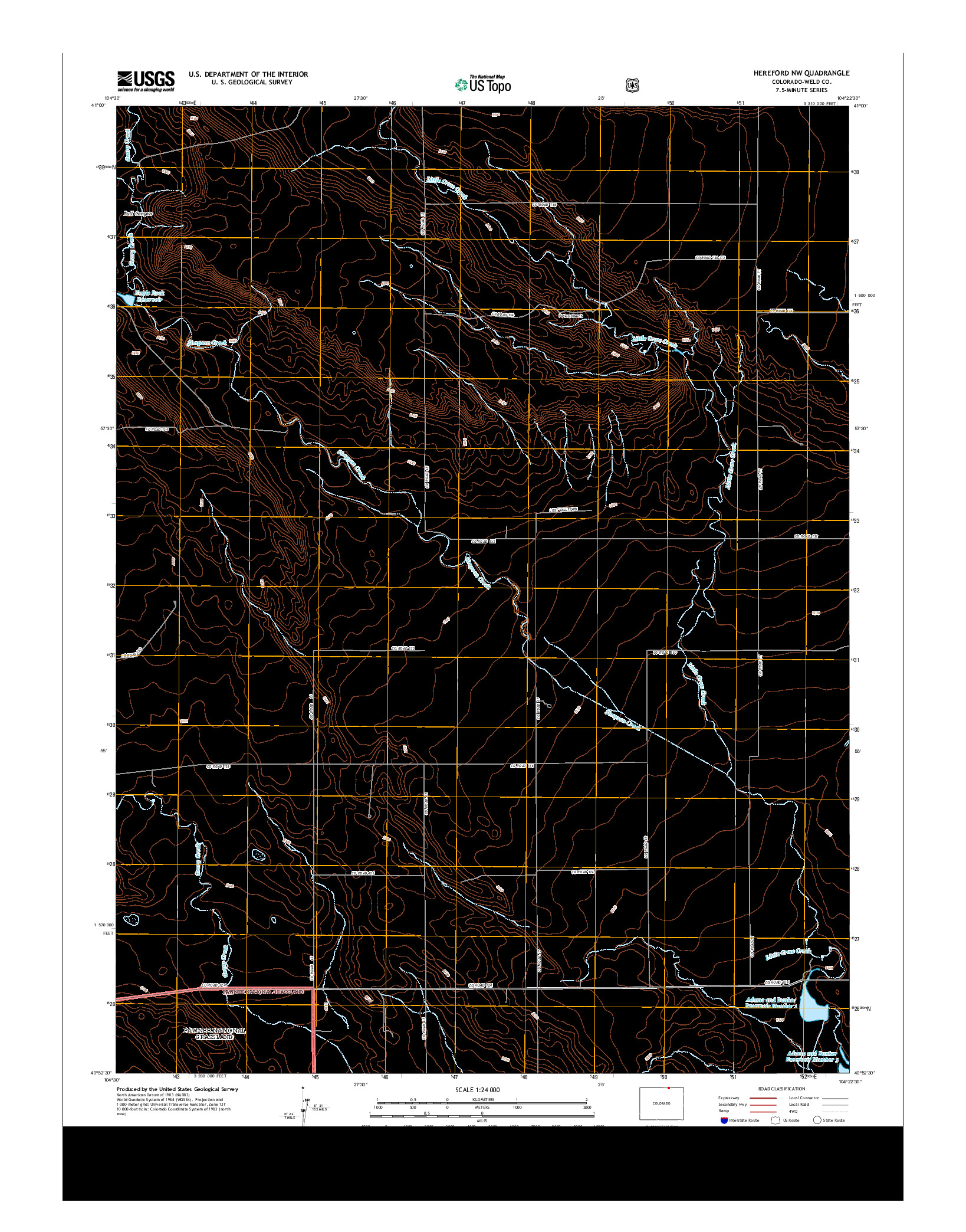 USGS US TOPO 7.5-MINUTE MAP FOR HEREFORD NW, CO 2013