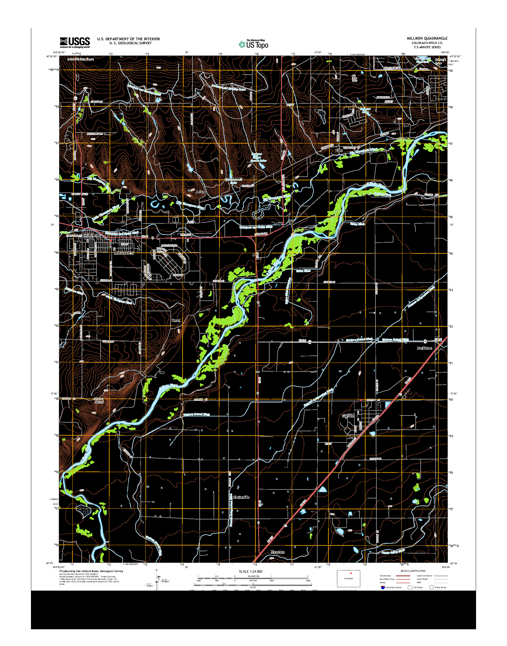 USGS US TOPO 7.5-MINUTE MAP FOR MILLIKEN, CO 2013