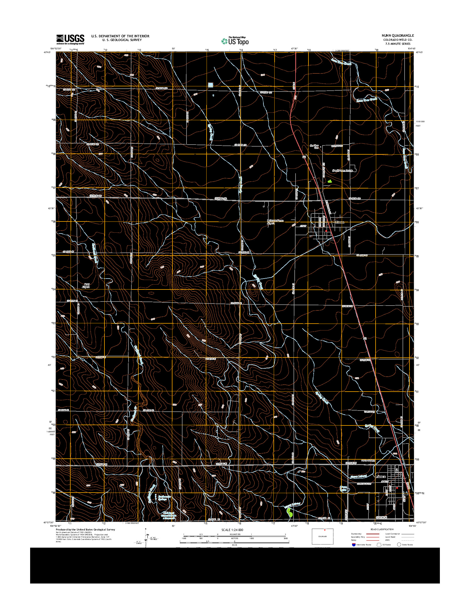 USGS US TOPO 7.5-MINUTE MAP FOR NUNN, CO 2013