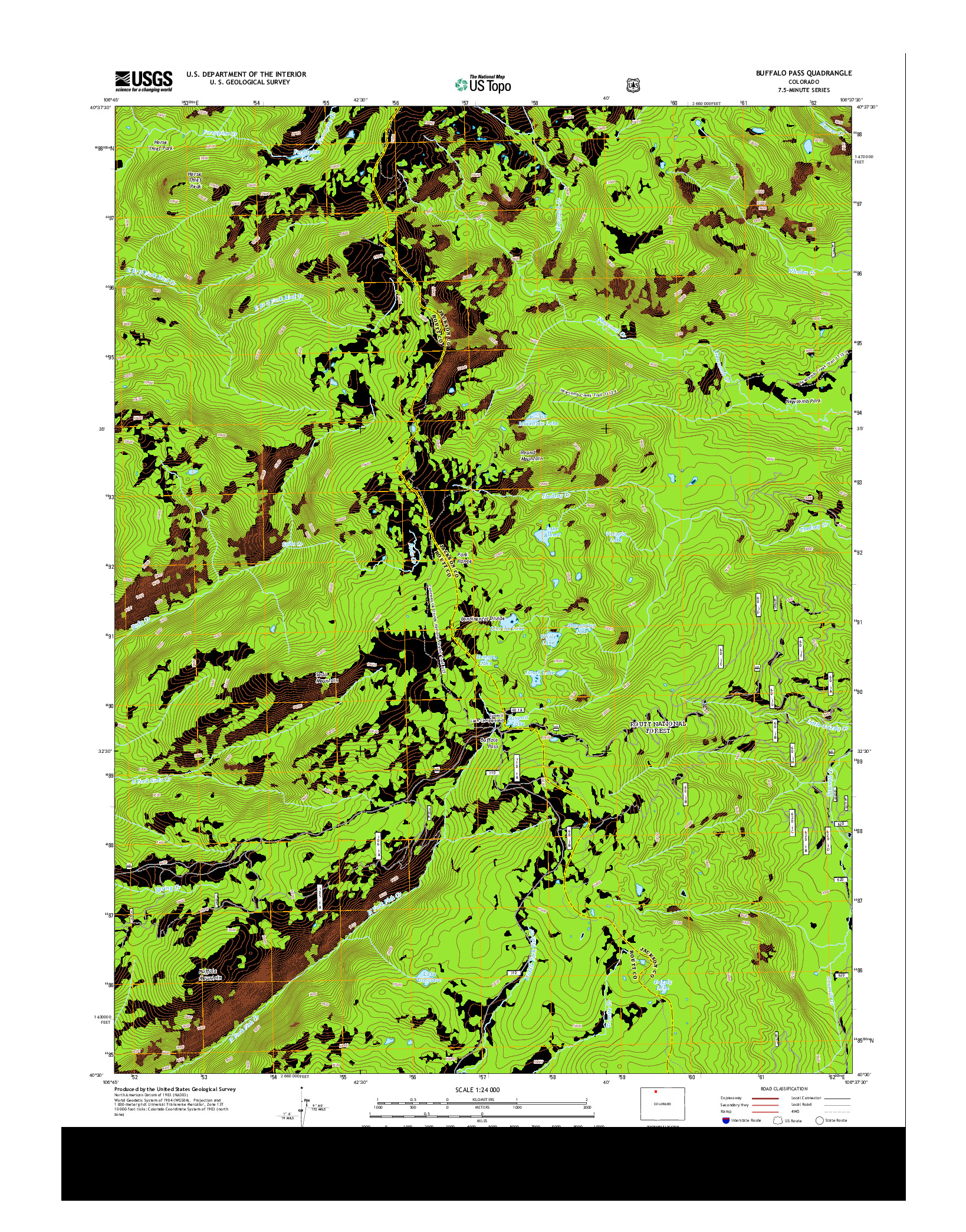 USGS US TOPO 7.5-MINUTE MAP FOR BUFFALO PASS, CO 2013