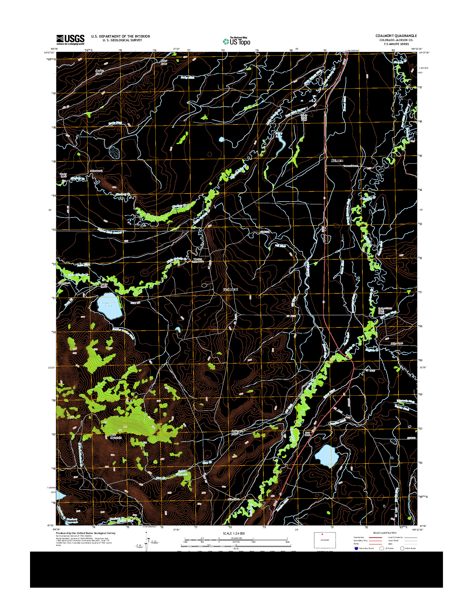 USGS US TOPO 7.5-MINUTE MAP FOR COALMONT, CO 2013