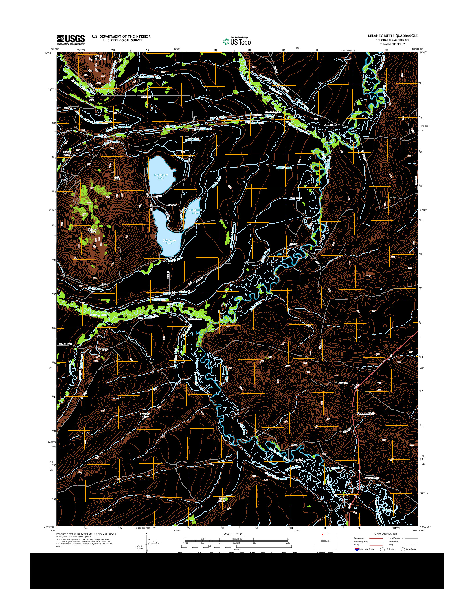 USGS US TOPO 7.5-MINUTE MAP FOR DELANEY BUTTE, CO 2013